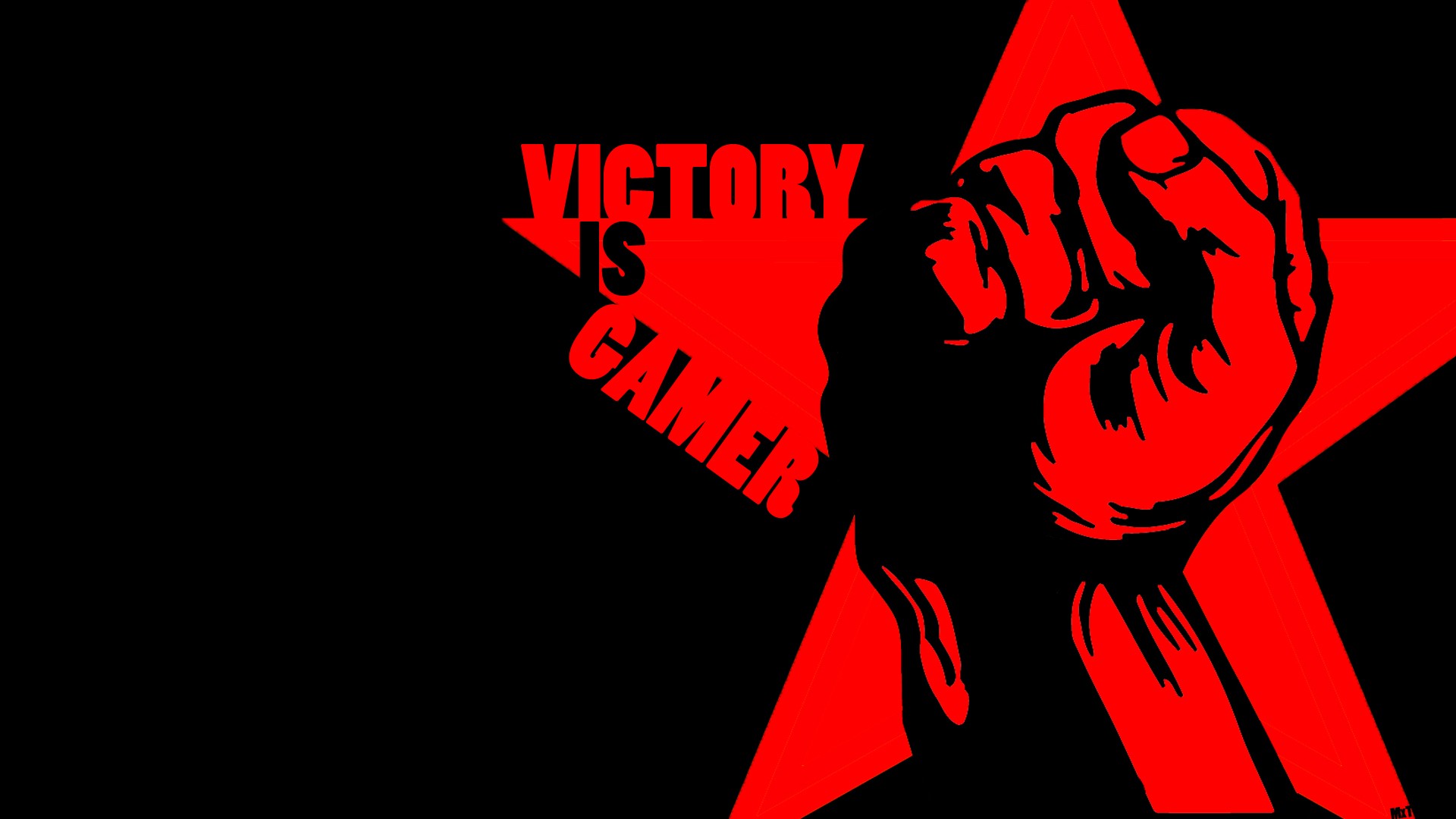 Simple Background Video Games Artwork Typography Fists Red 1920x1080