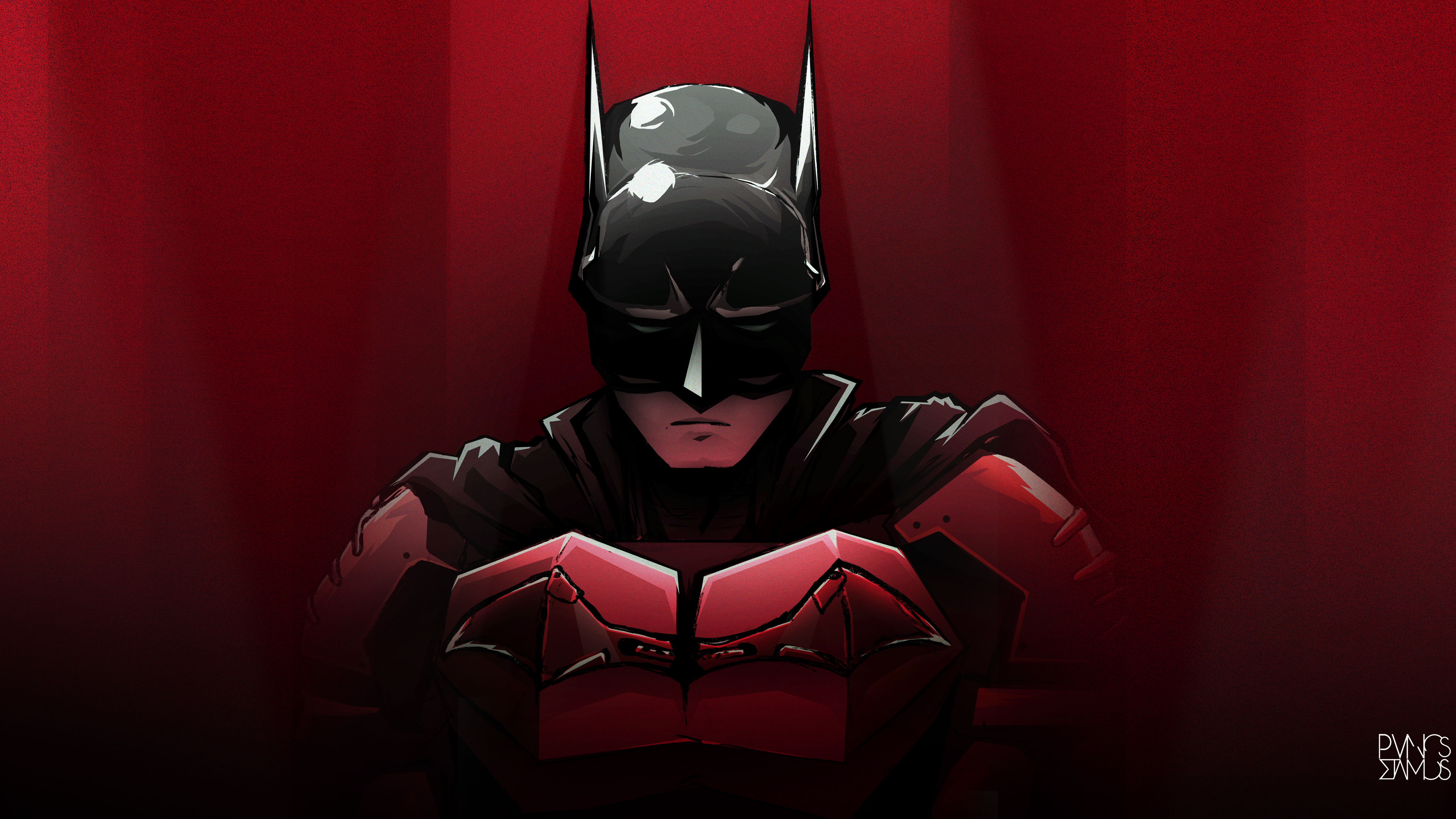 Batman Batman Eternal Artwork PanosStamo Digital Art Red Frontal View 3920x2205