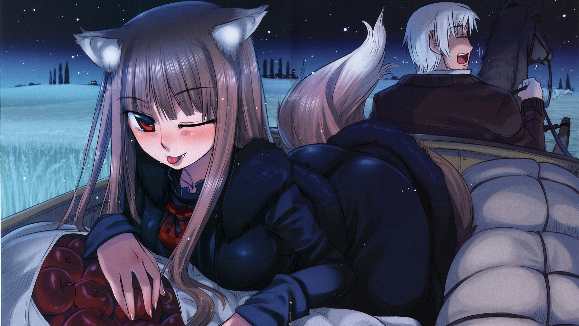 Anime Anime Girls Spice And Wolf Holo Spice And Wolf Lawrence Kraft Okamimimi 1920x1080