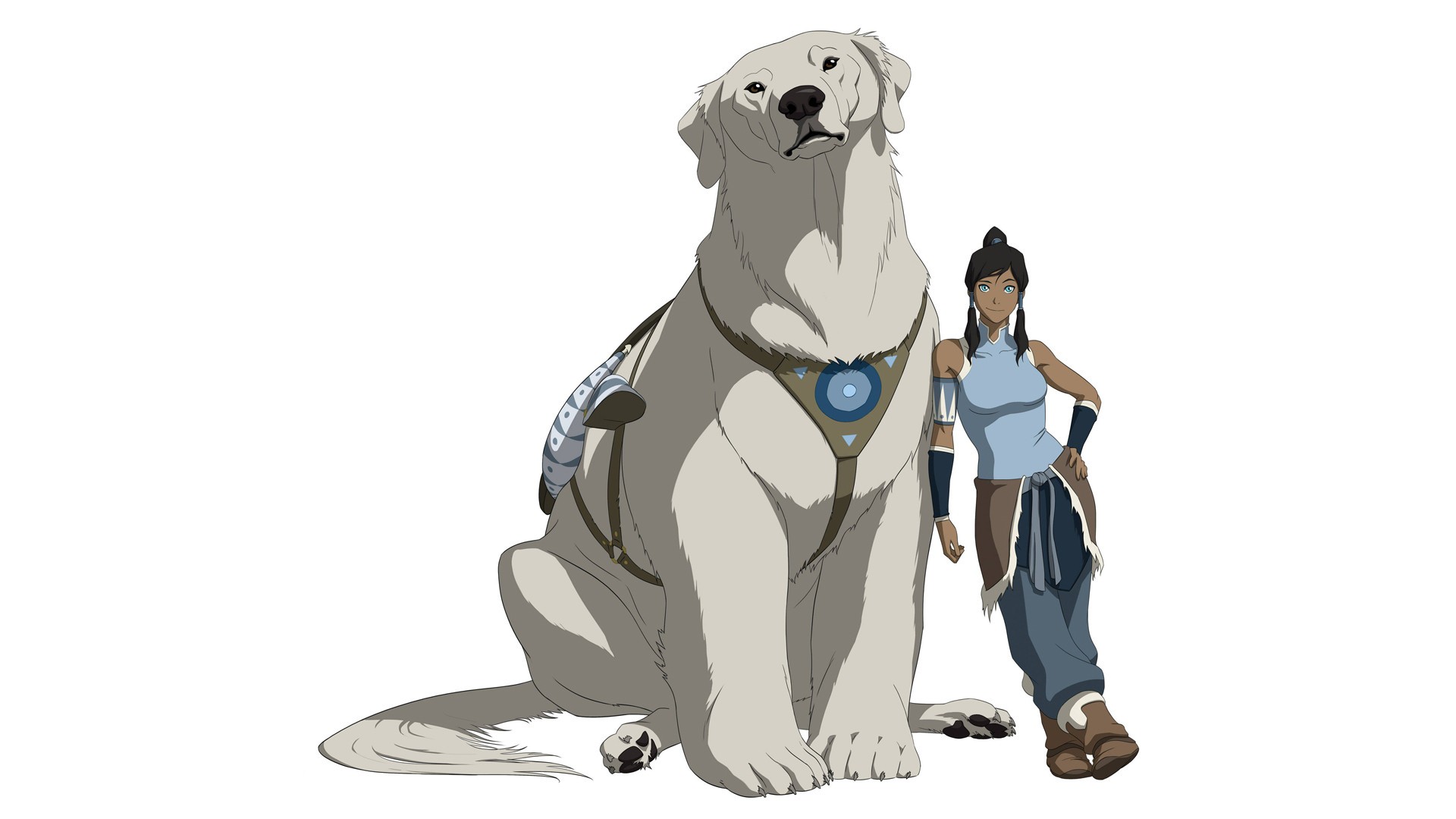 The Legend Of Korra Korra Creature Anime Girls Anime White Background Simple Background 1920x1080