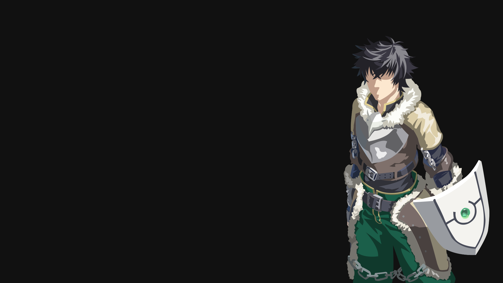 Tate No Yuusha No Nariagari Iwatani Naofumi Anime Boys Anime Shield Dark Hair Black Background Simpl 1920x1080