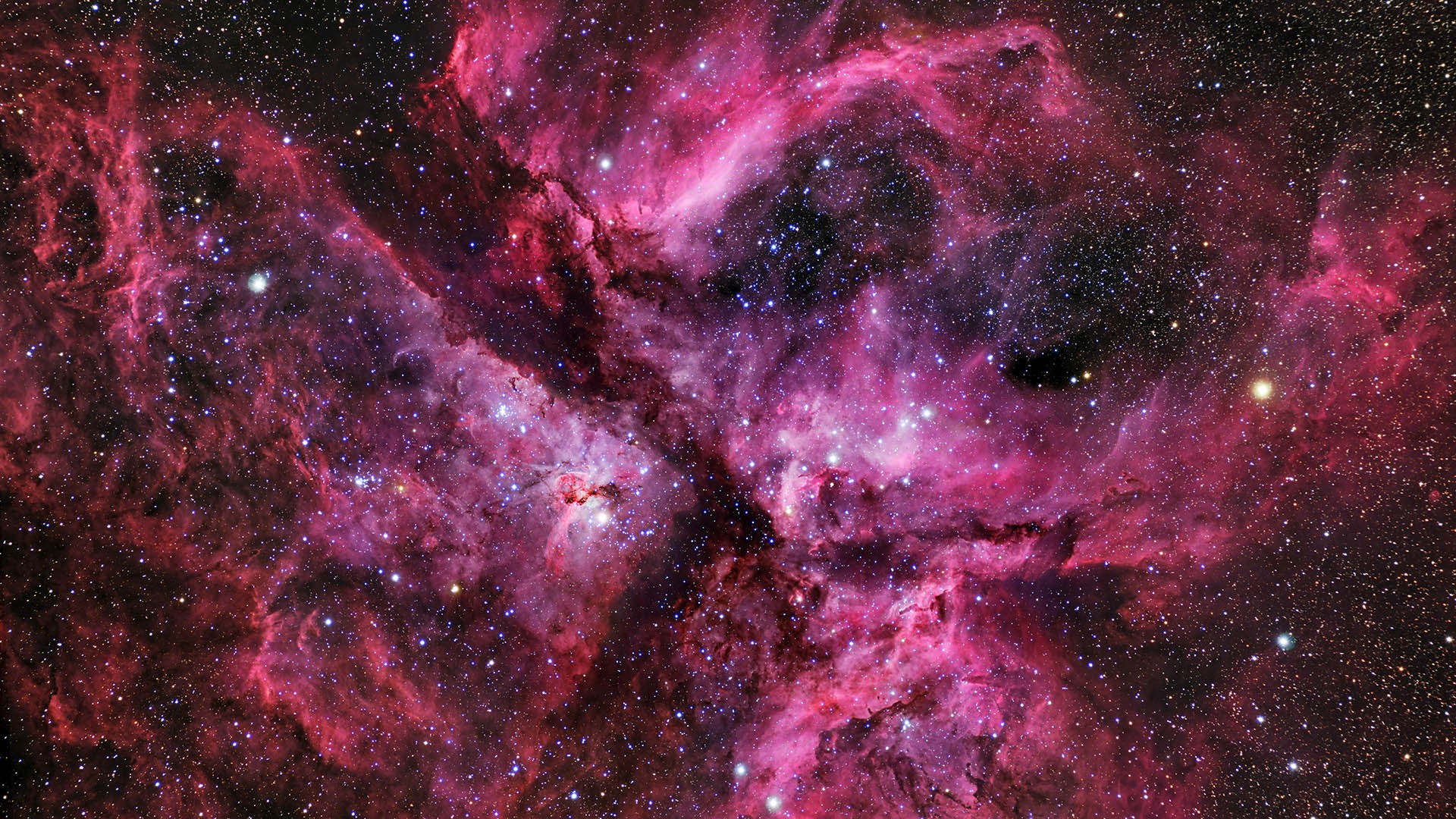 Space Stars Carina Nebula Constellation Pink 1920x1080