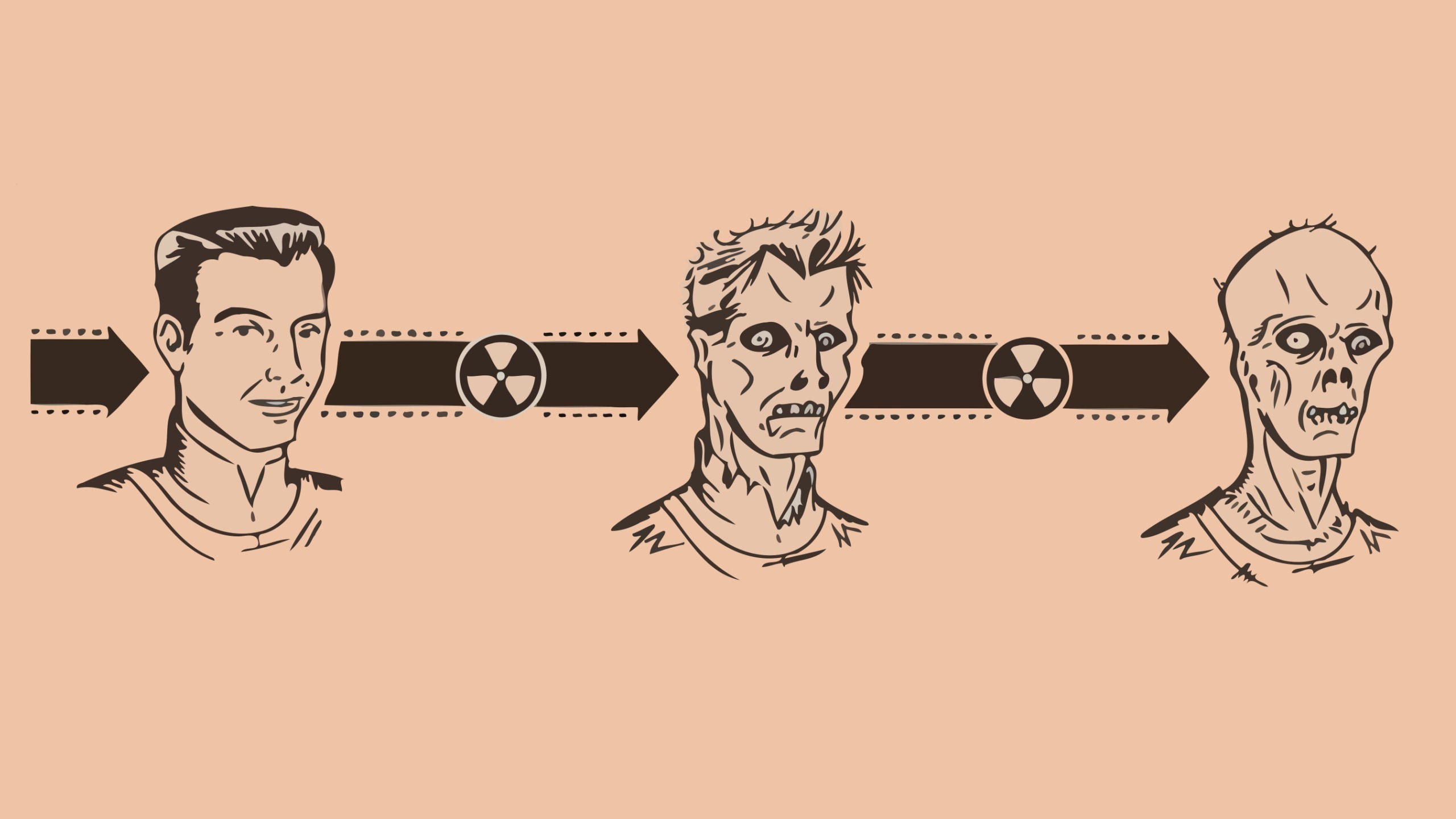 Fallout Fallout Ghoul Radiation Beige Beige Background 2560x1440