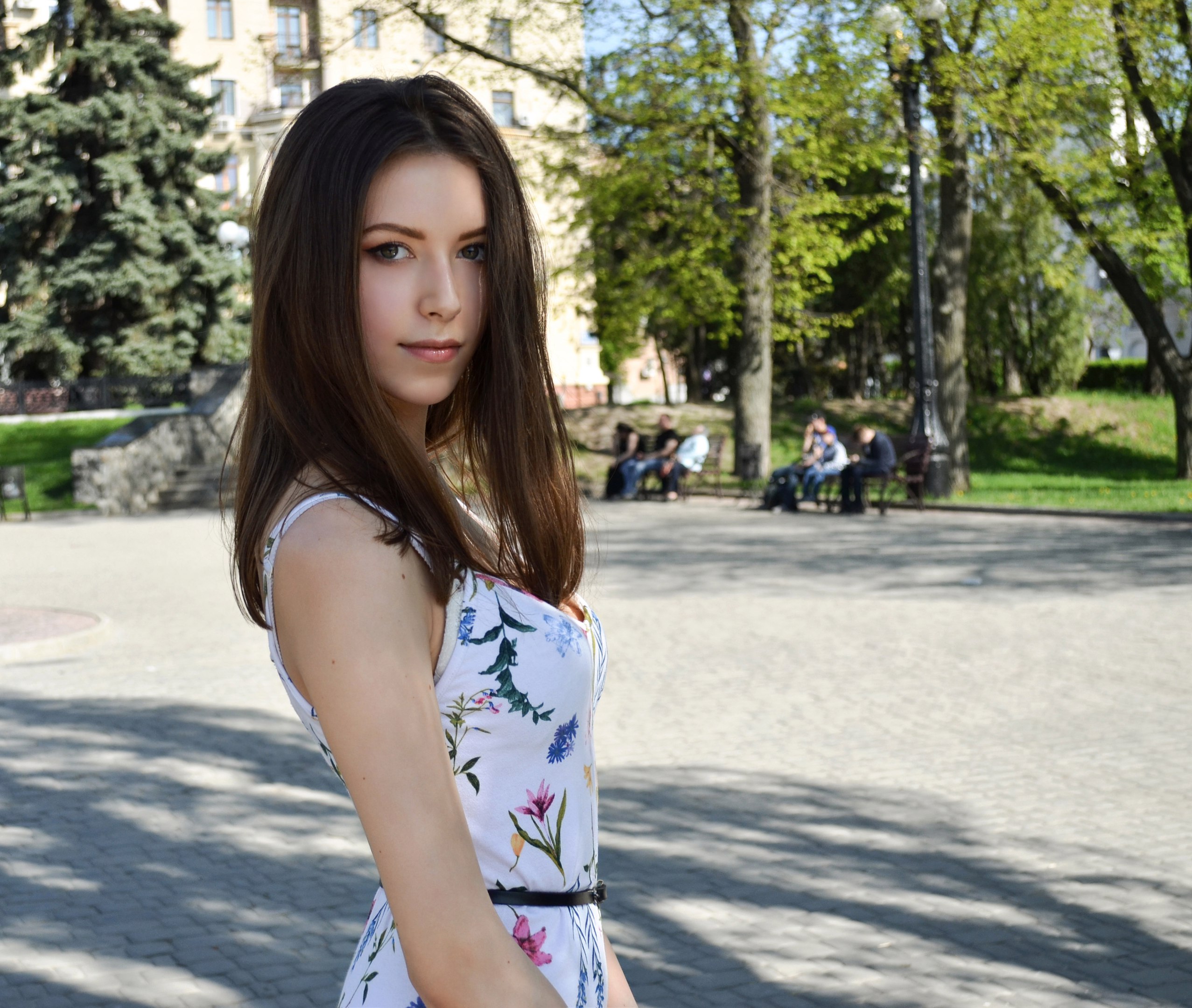 Viktoria Makarenko Women Viki Virgo Brunette Long Hair Straight Hair Makeup Looking At Viewer Dress  2554x2160