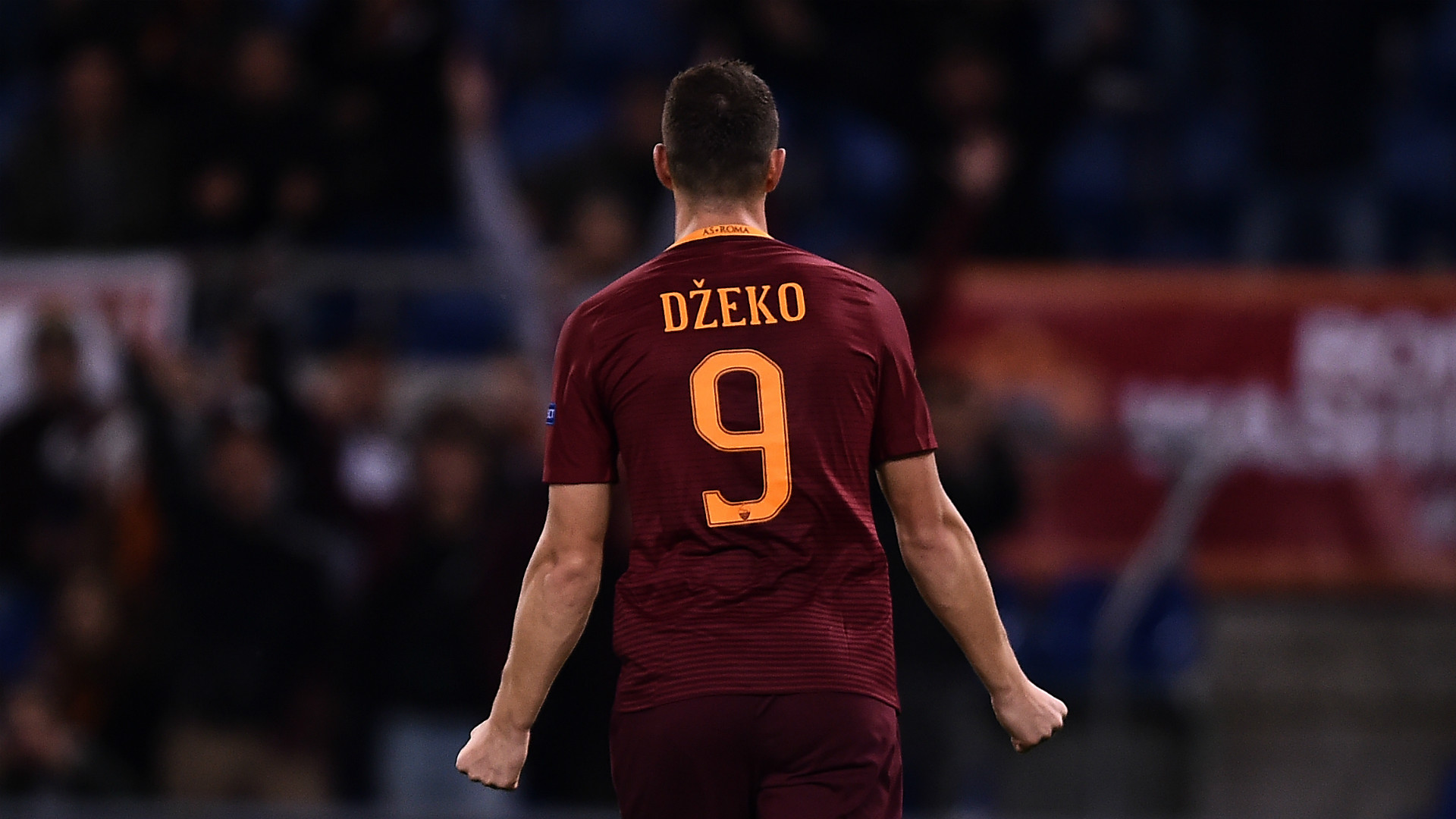 Edin Dzeko AS Roma ASR Goal Red Rome Sport Football Football Player 1920x1080