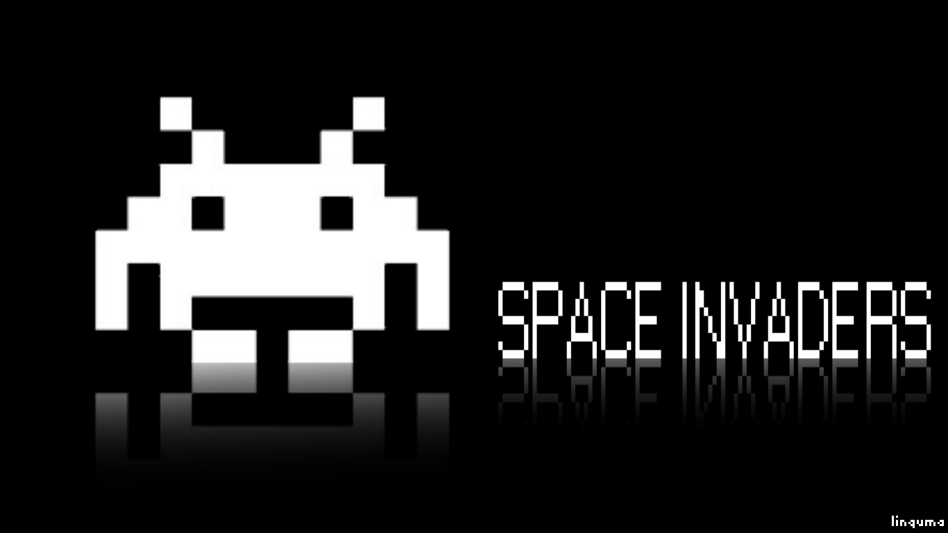 Pixel Art Space Invaders Retro Games 1366x768