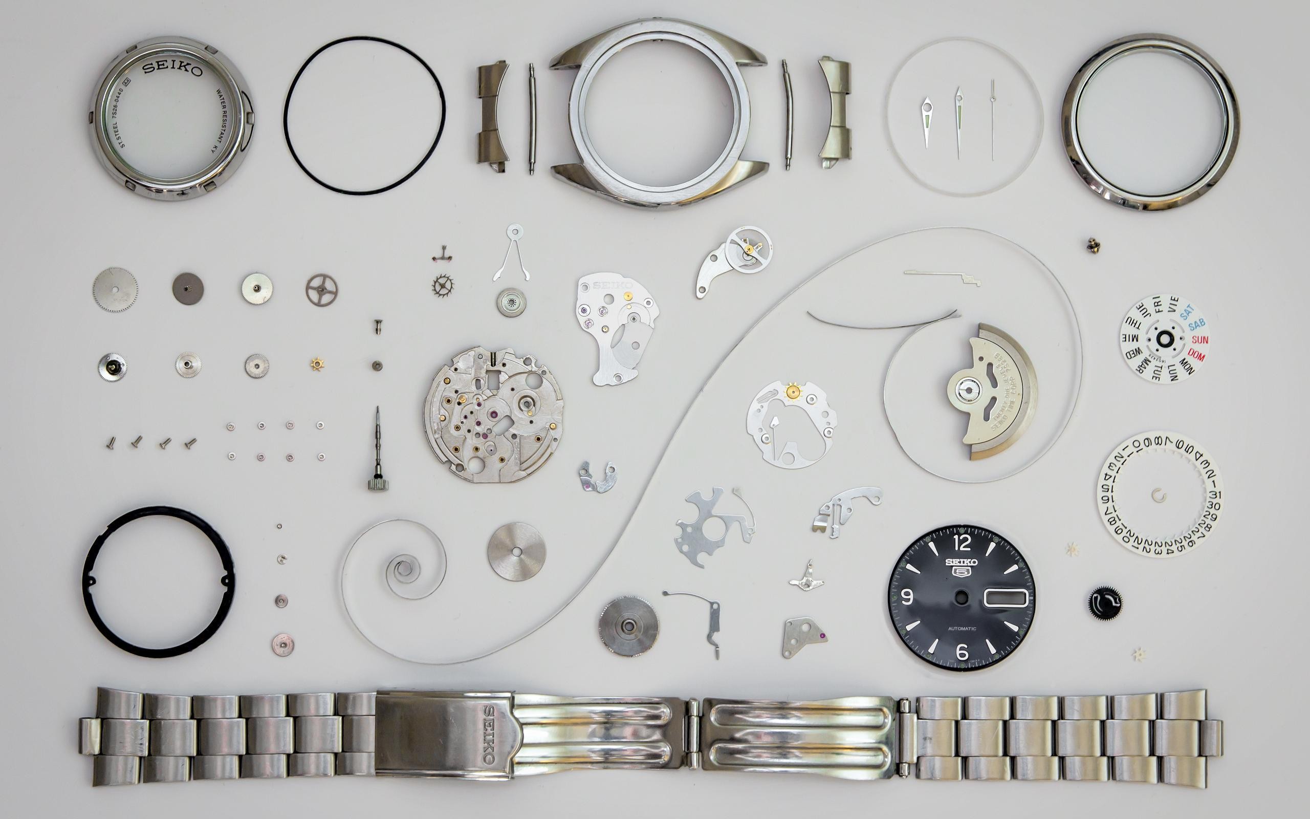 Watch Luxury Watches Seiko Dials Clockwork Clockworks Gears Screw Spring Bracelets Metal Elements Nu 2560x1600