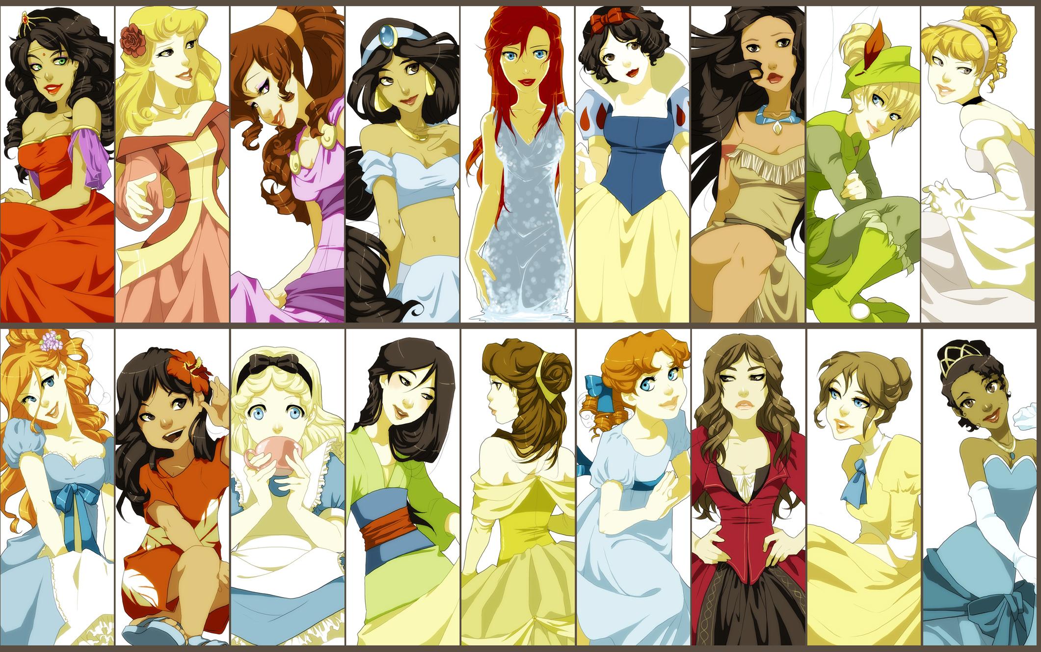 Disney Snow White Alice In Wonderland Tinkerbell Sleeping Beauty Jasmine Aladdin Pocahontas Cinderel 2121x1329