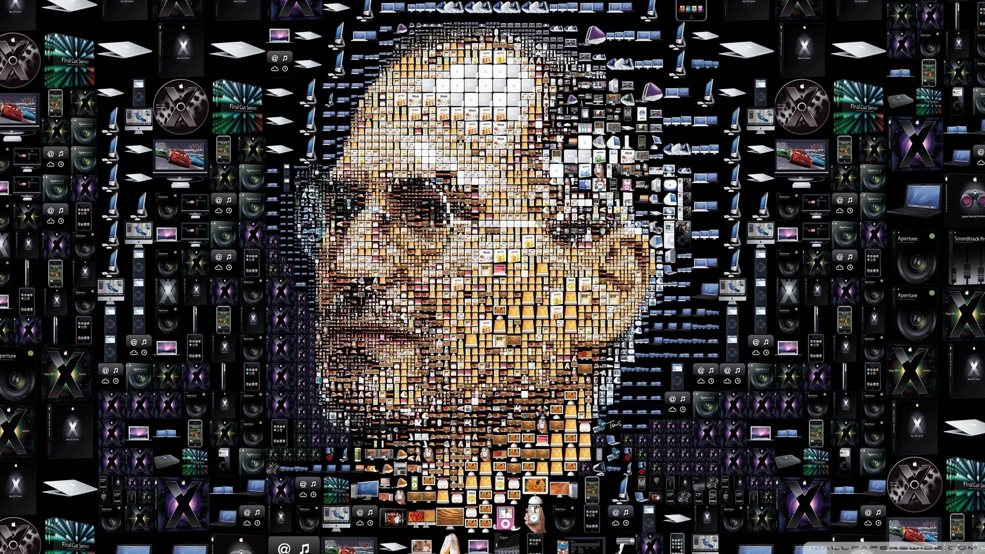 Steve Jobs Mosaic Men Digital Art 1920x1080