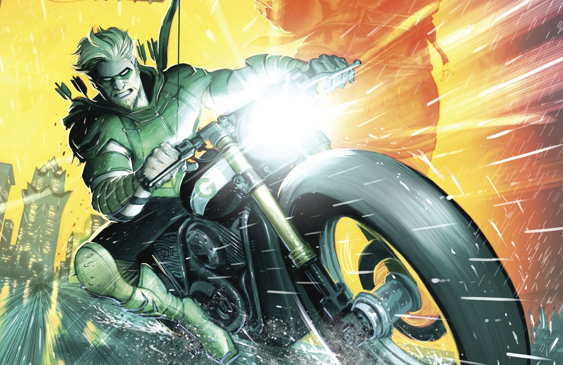 Green Arrow DC Comics Oliver Queen Galaxy Science Fiction Nebula 1920x1246