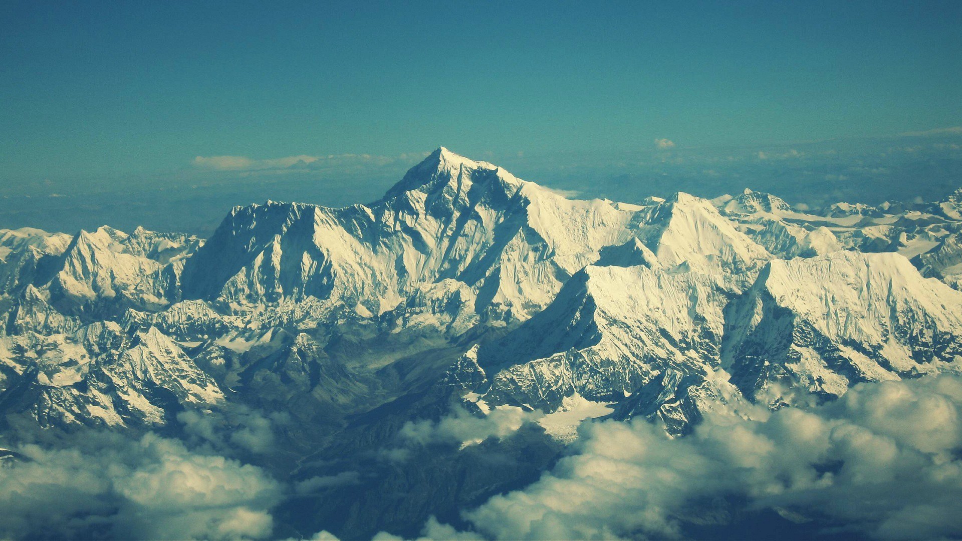 Mountains Sky Nature Mount Everest Landscape Color Correction 1920x1080
