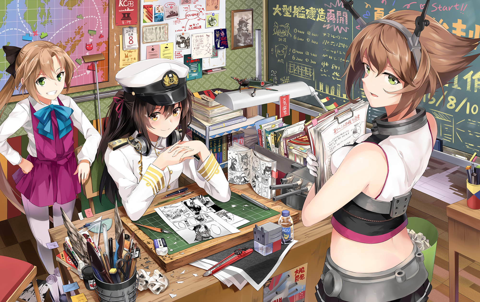 Anime Girls Anime Kantai Collection Akigumo KanColle Mutsu KanColle 2000x1261