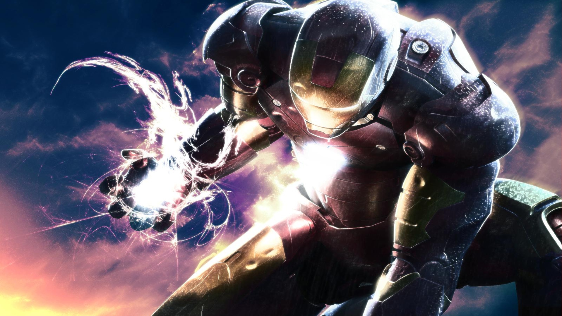 Comics Iron Man Energy Avengers Superhero Tony Stark 1920x1080