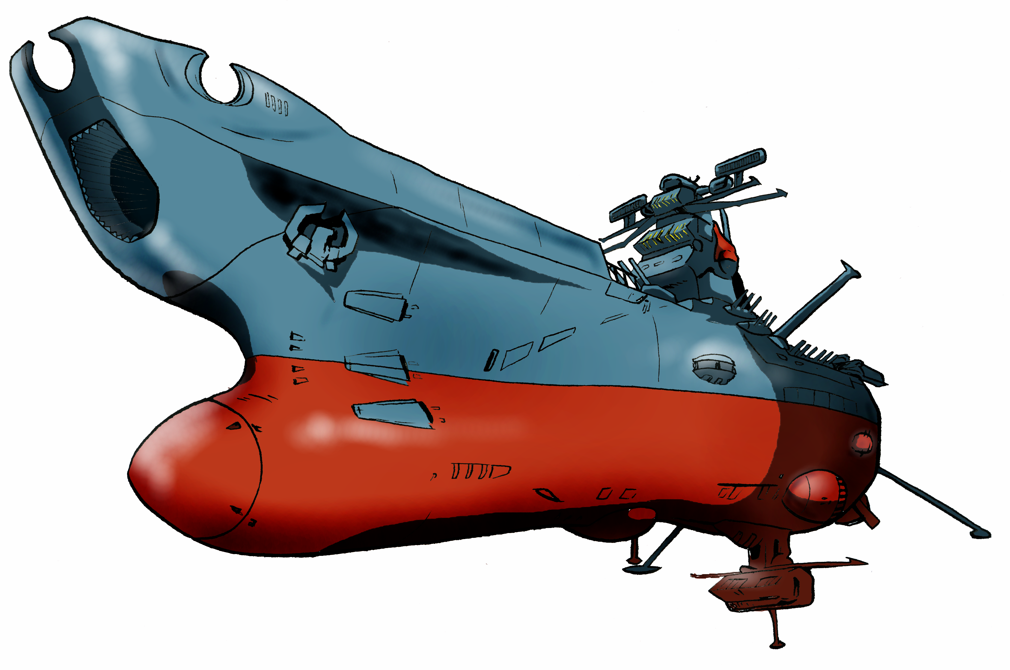 Space Battleship Yamato Futuristic Sci Fi Warship Battleship Spaceship 3370x2236