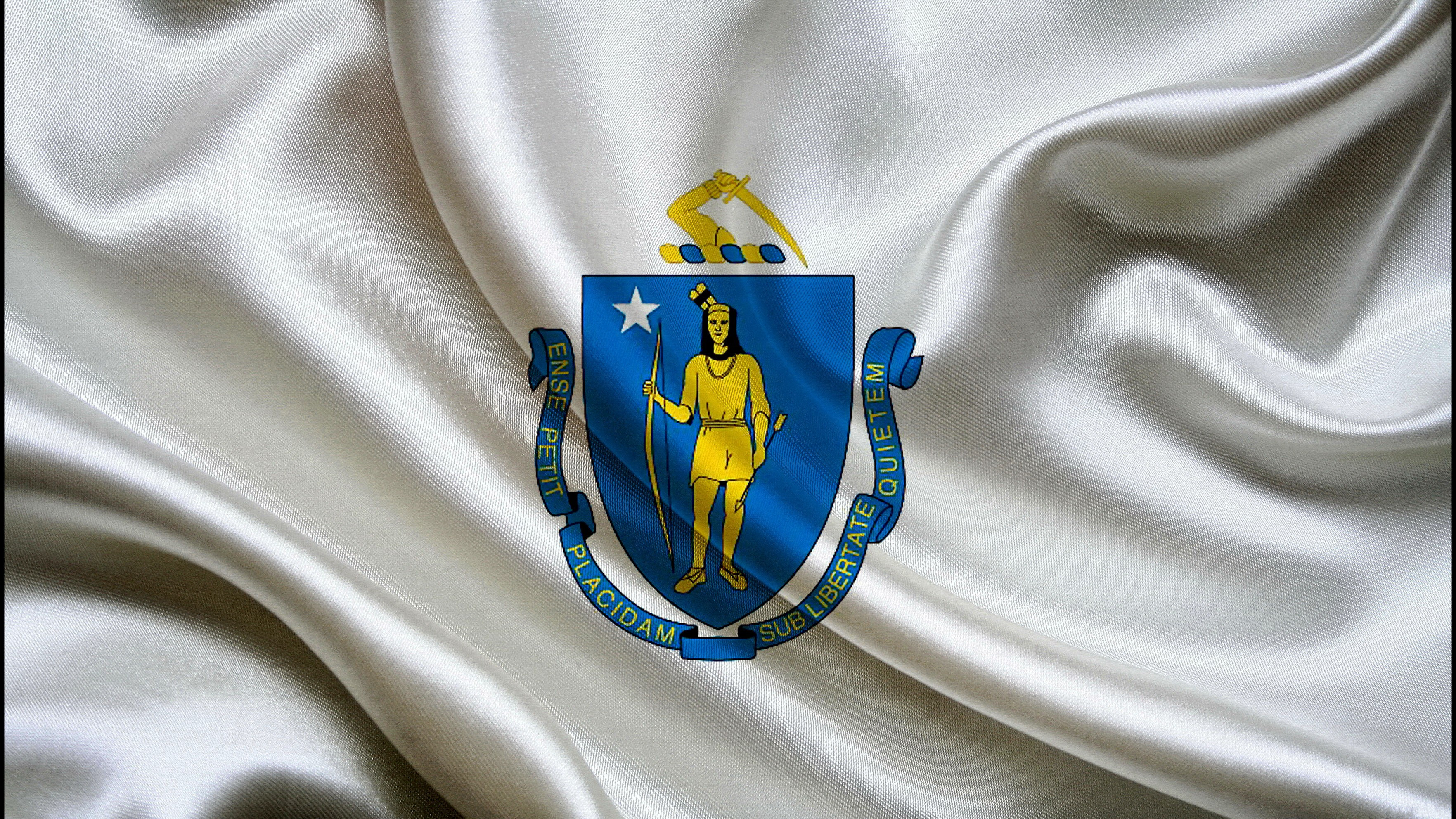 Massachusetts Flag White Blue 3527x1984