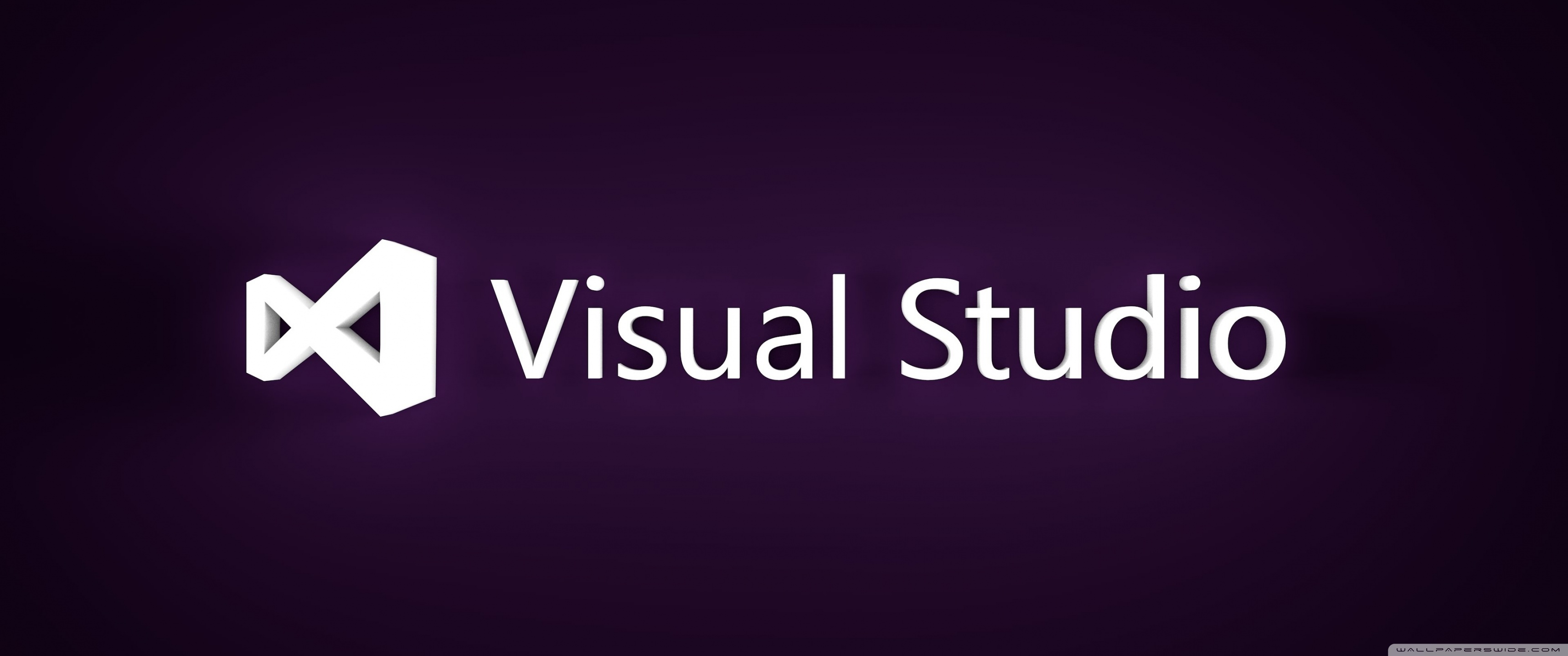 Microsoft Visual Studio Code Web Development Logo Watermarked Purple Background Simple Background 3440x1440