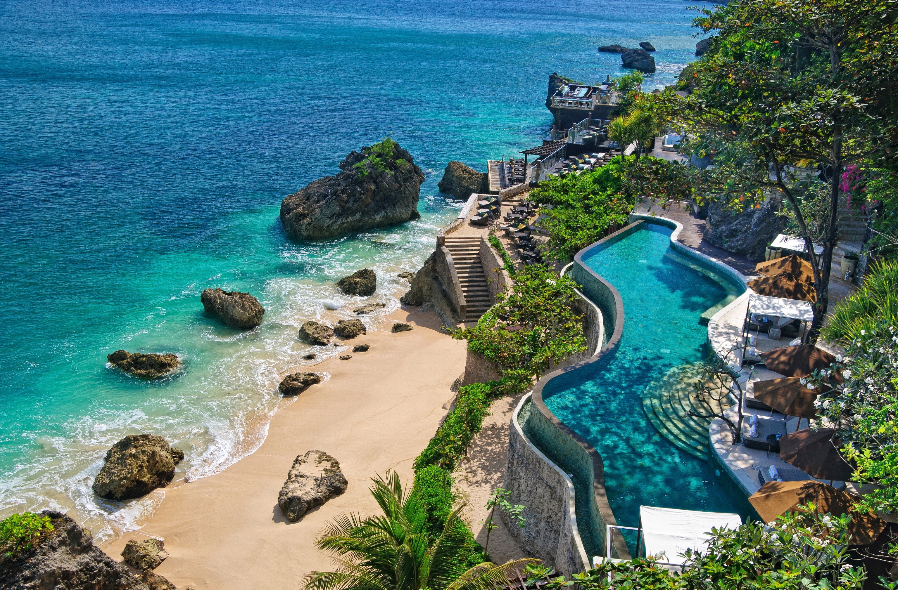 Bali Indonesia Resort Tropical Beach Ocean Pool 3072x2020