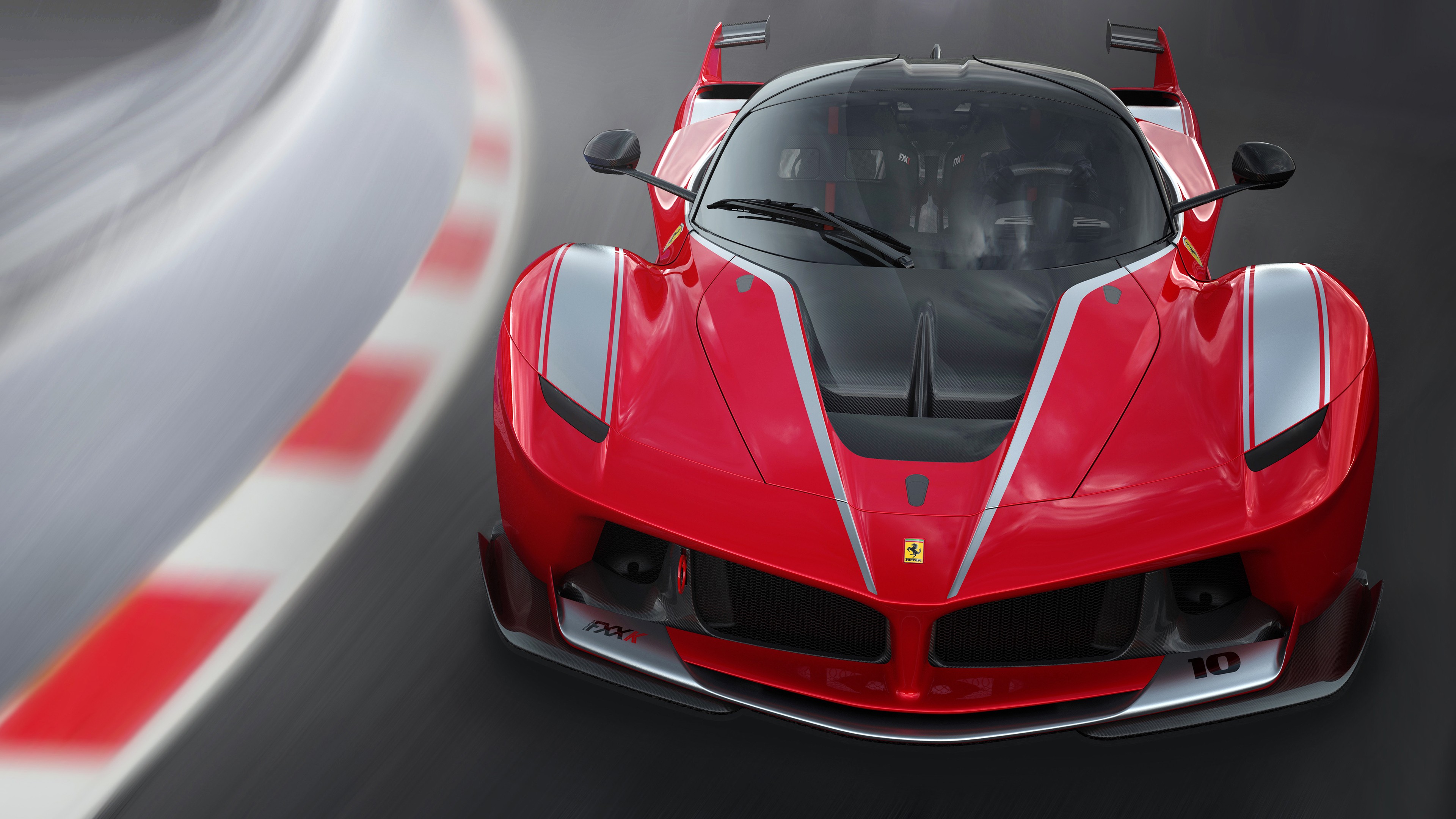 Ferrari FXXK Car Race Tracks Motion Blur Red Cars Vehicle Ferrari 3840x2160