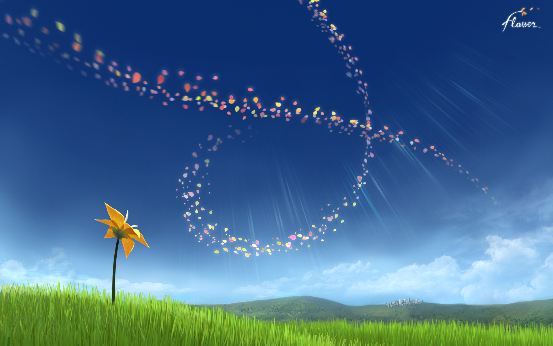 Video Games Nature Flower Game Hills Grass Clouds Petals Flowers 1920x1200