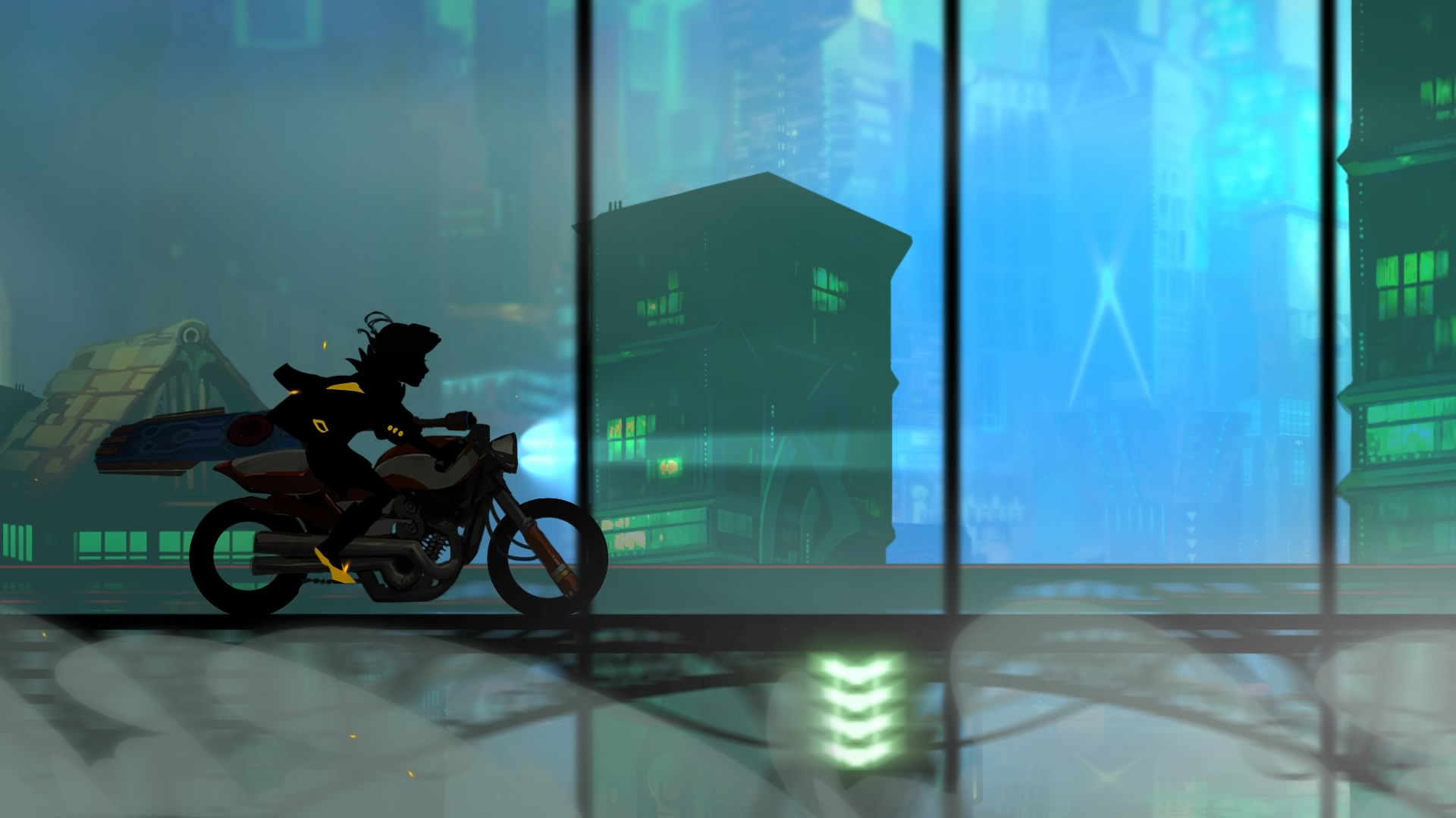 Transistor Video Game Motorcycle 1920x1080