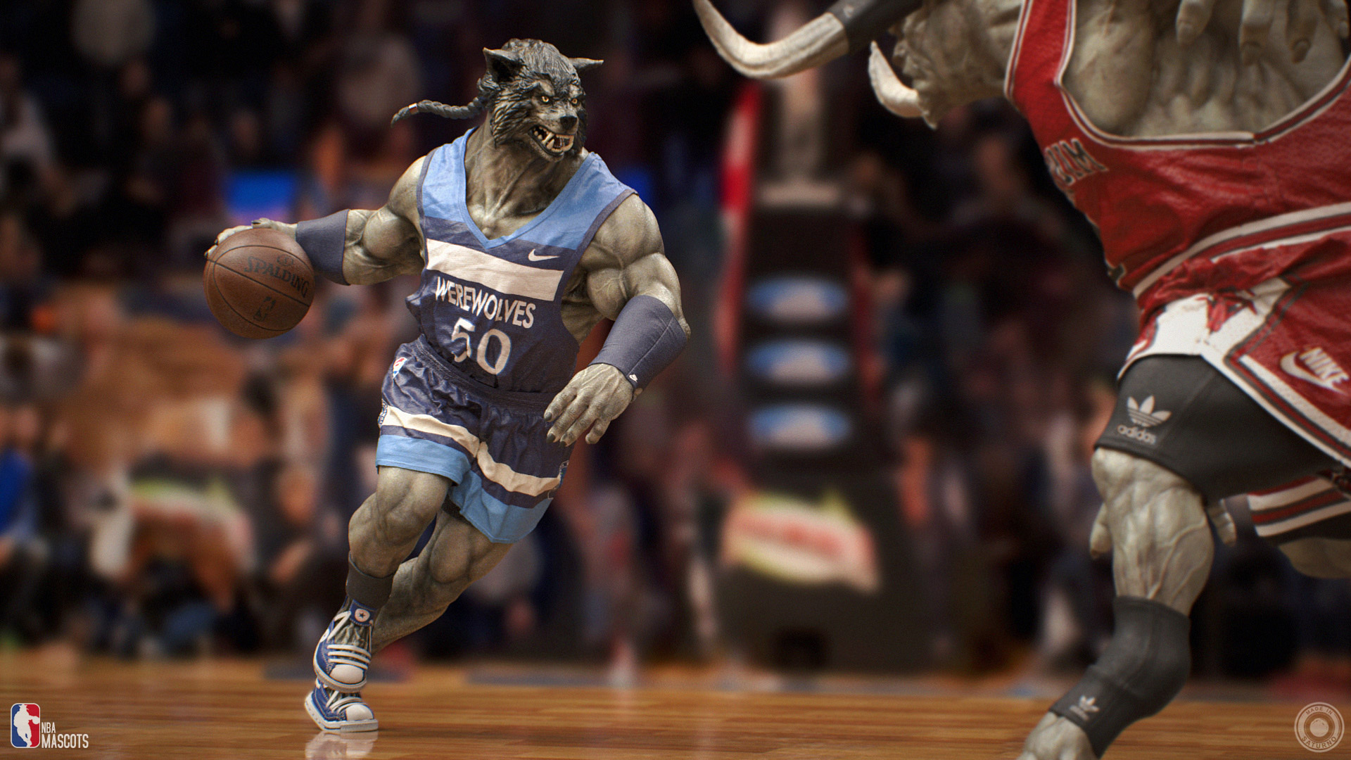 Sport Basketball Creature NBA Minotaur Werewolves Chicago Bulls Minnesota Timberwolves Mythology 1920x1080