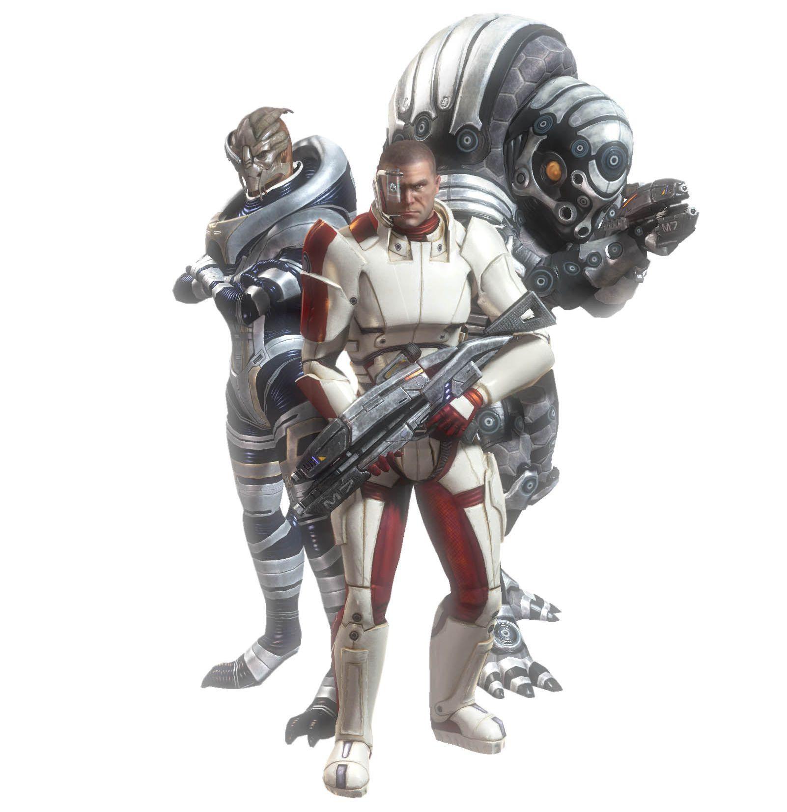 Mass Effect Commander Shepard Garrus Vakarian Urdnot Wrex 1602x1652