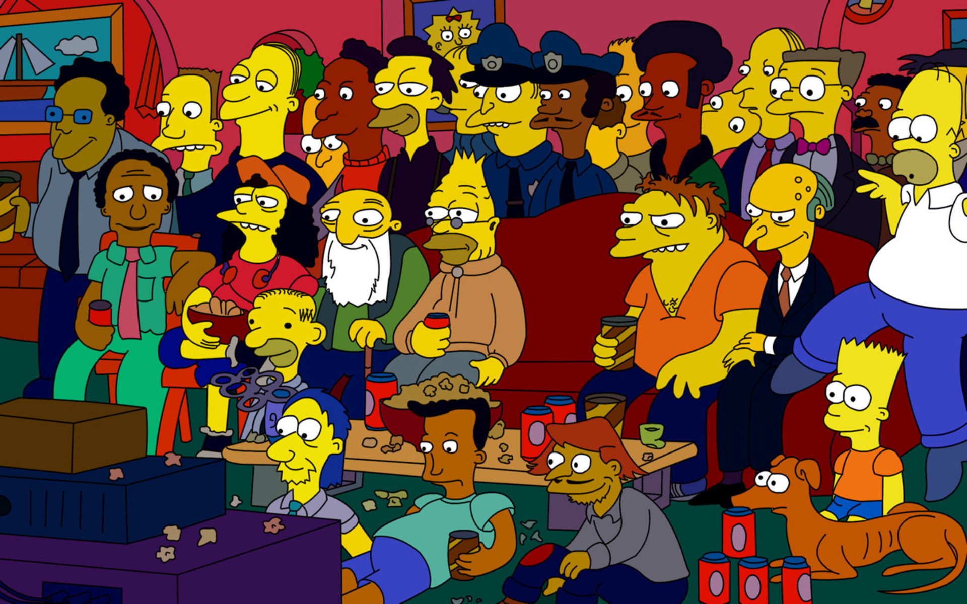 Homer Simpson Bart Simpson Montgomery Burns Barney Gumble Waylon Smithers Grampa Simpson 1920x1200