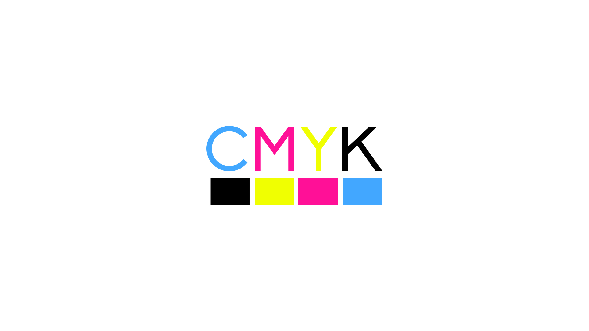 CMYK Typography Colorful Simple Background Artwork Digital Art Minimalism Simple Cyan Magenta Yellow 1920x1080