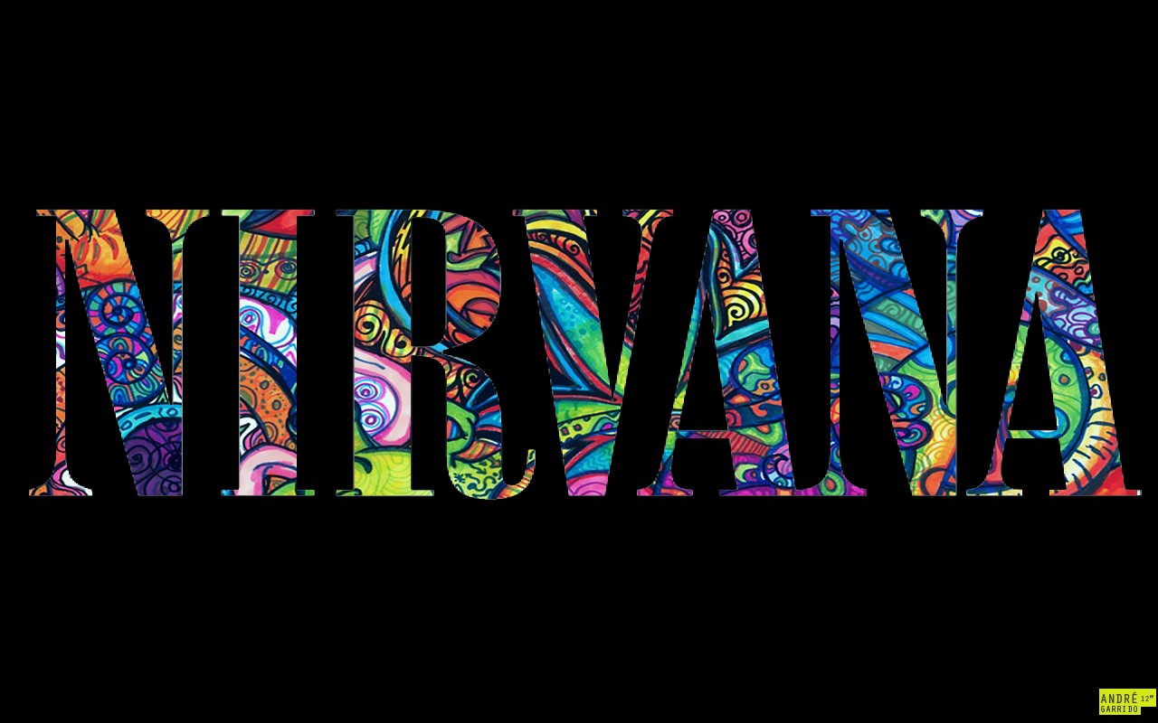 Music Nirvana Typography Black Background 1280x800
