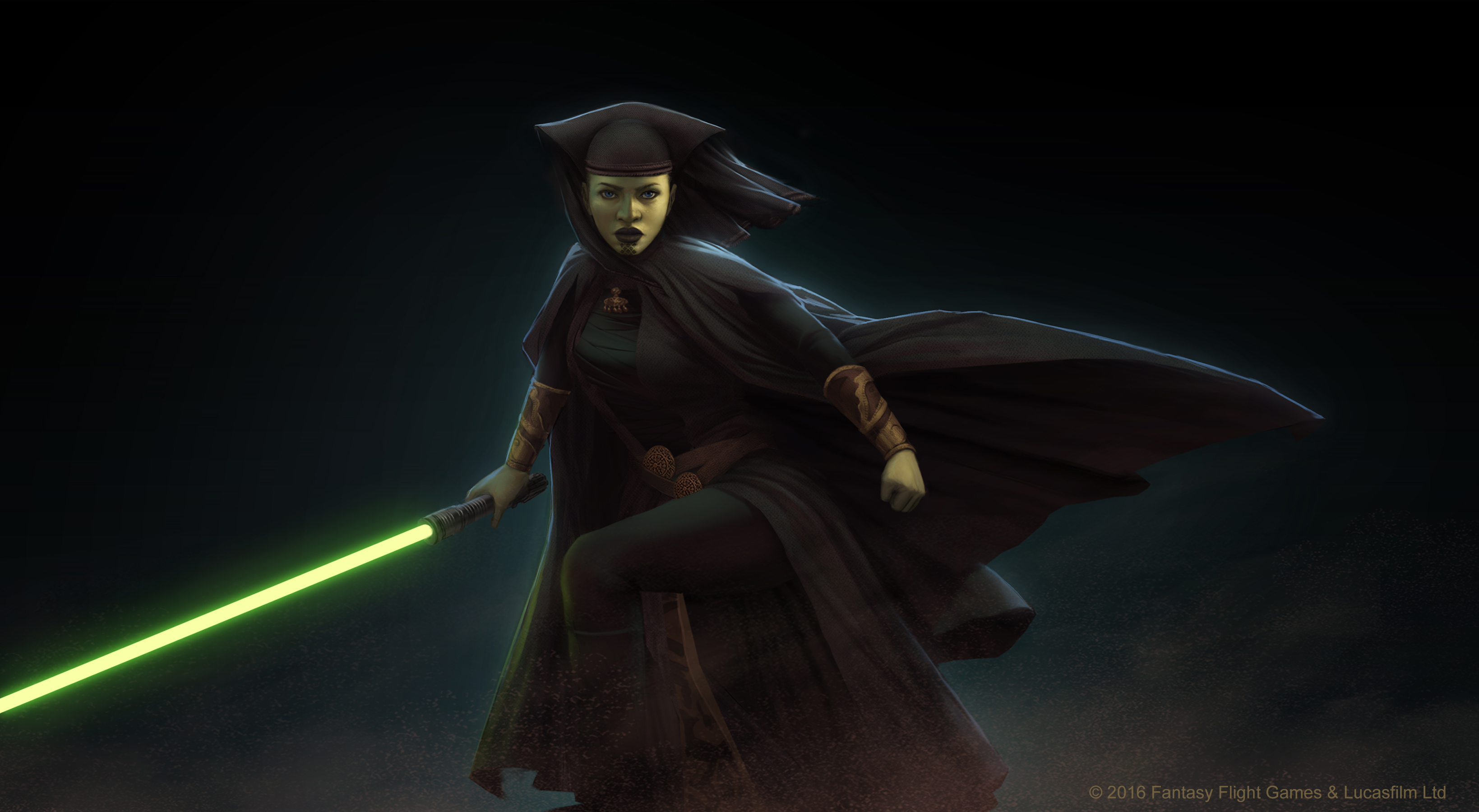 Luminara Unduli Woman Headdress Jedi Star Wars Lightsaber Green Lightsaber Weapon 3278x1800