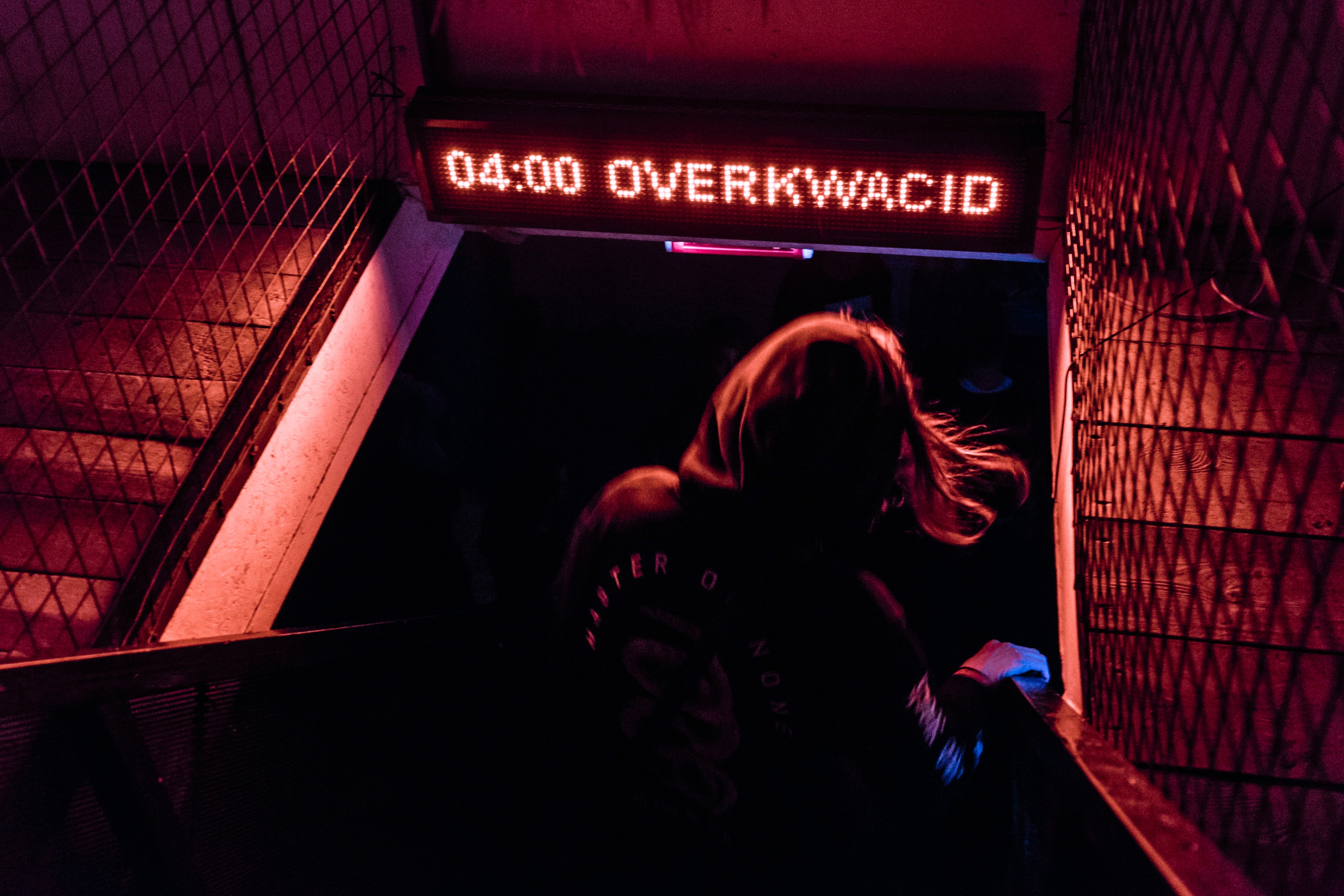 Moscow Russia Neon Women Night Dark Photography Night View Lights Hair Silhouette Glowing Clubs Urba 3000x2000