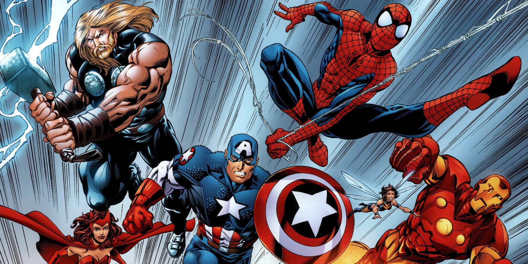 Marvel Comics Superhero Thor Spider Man Captain America Wasp Marvel Comics Iron Man Wanda Maximoff A 1800x900