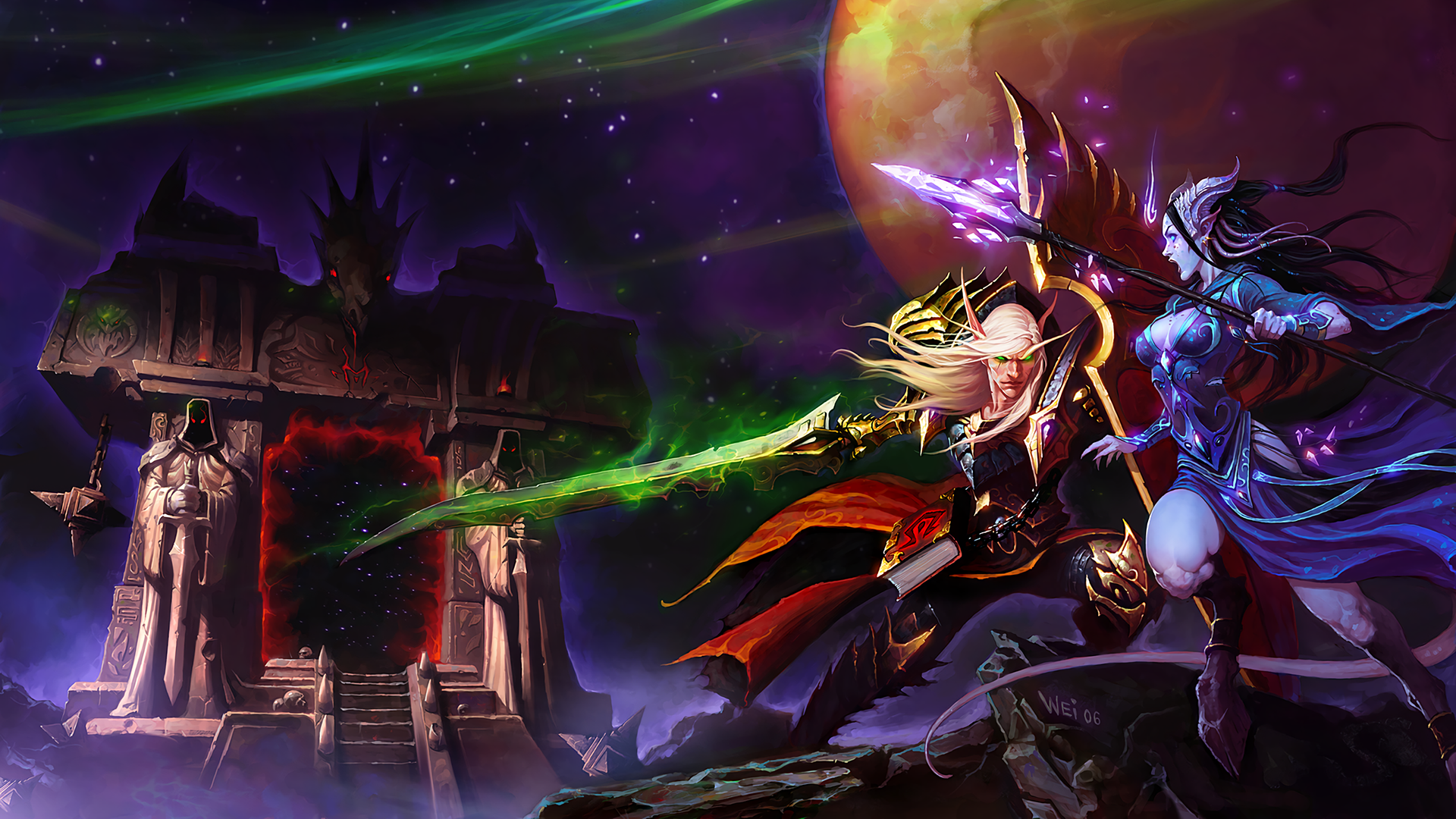 World Of Warcraft Blood Elf Draenei Fantasy Art Video Games 1920x1080
