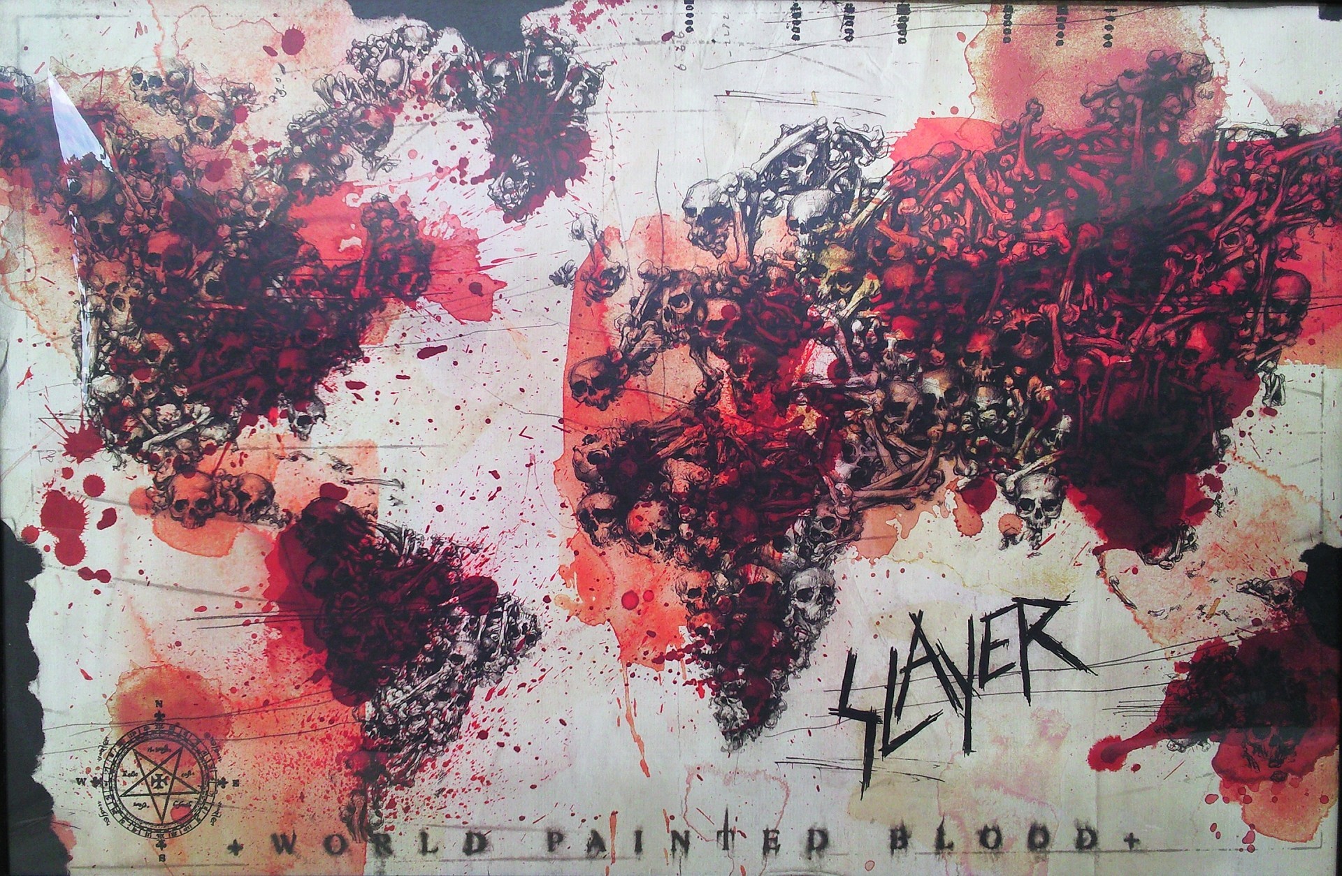 Slayer Heavy Metal Thrash Metal World Map Band Logo Music Big 4 1920x1254