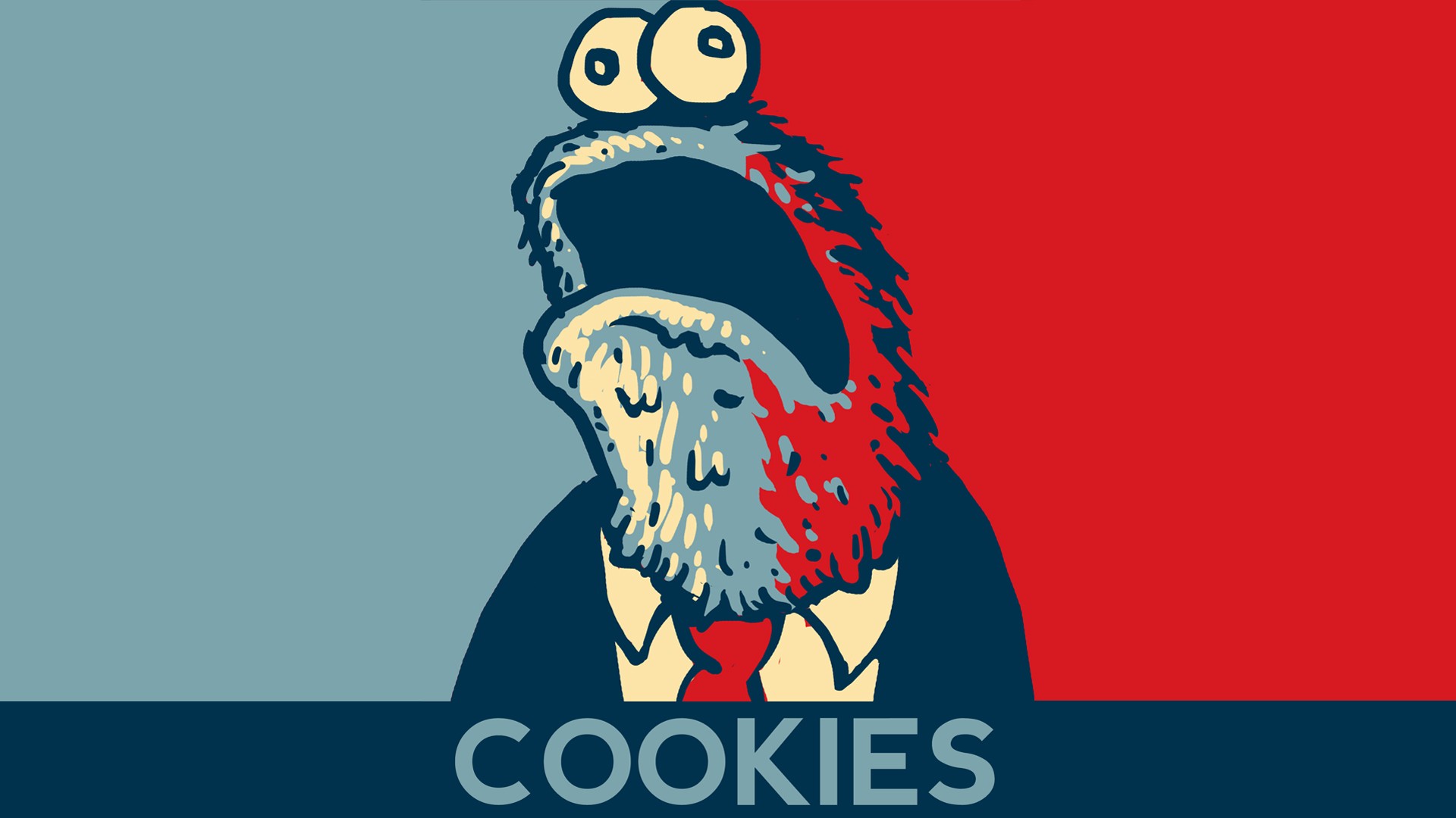 Presidents Politics Minimalism Hope Posters Cookie Monster Sesame Street Humor 1920x1080