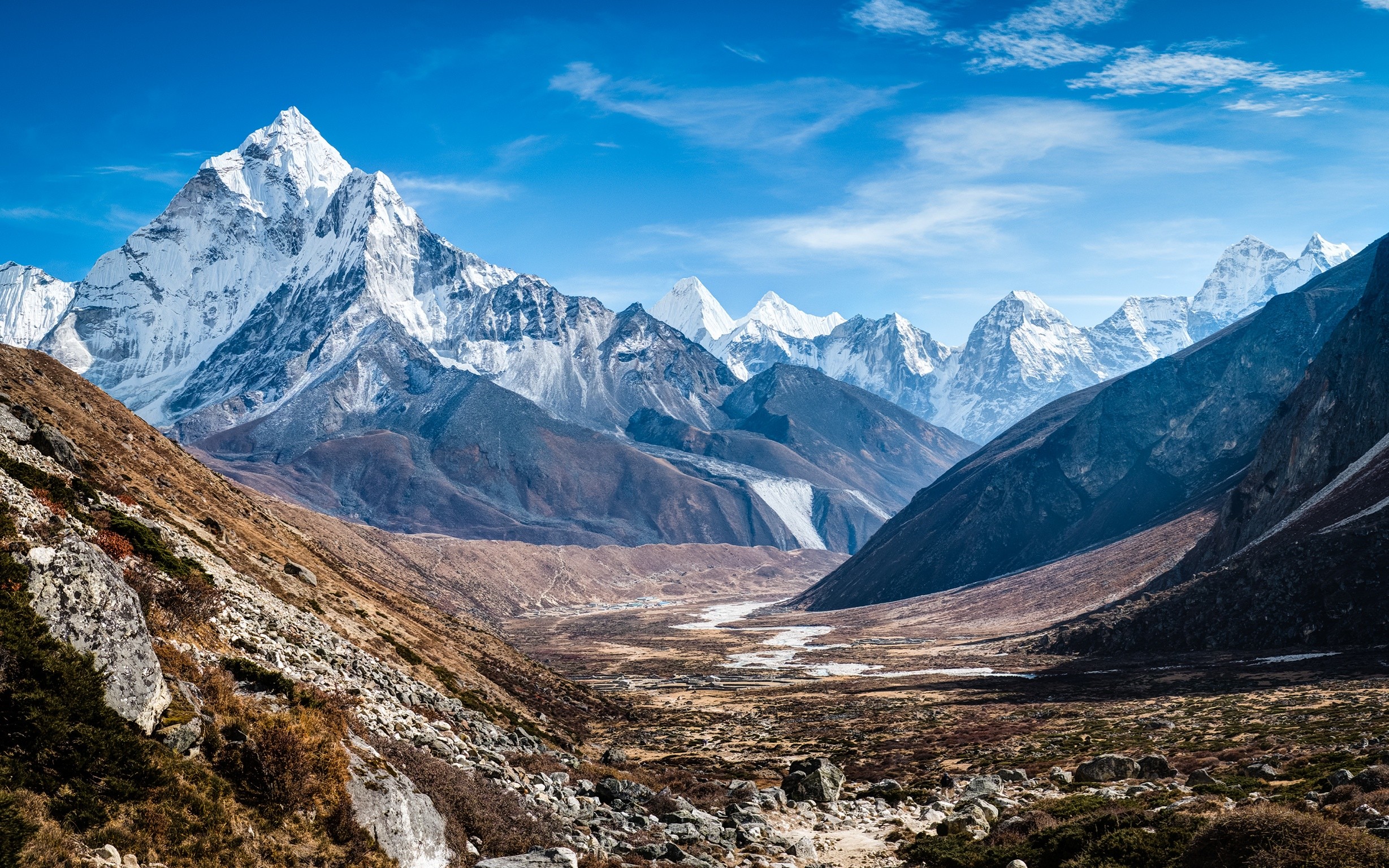 Mountains Nature Ama Dablam Himalayas 2457x1536