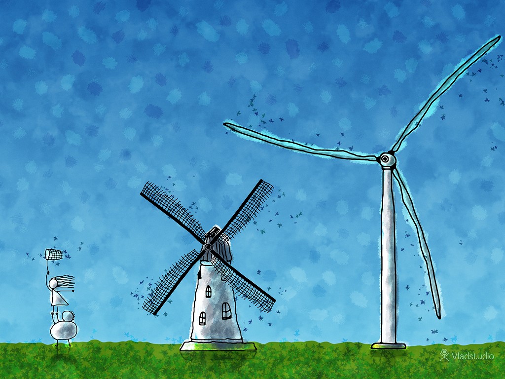 Vladstudio Windmill Artwork Turbines Wind Turbine 1024x768