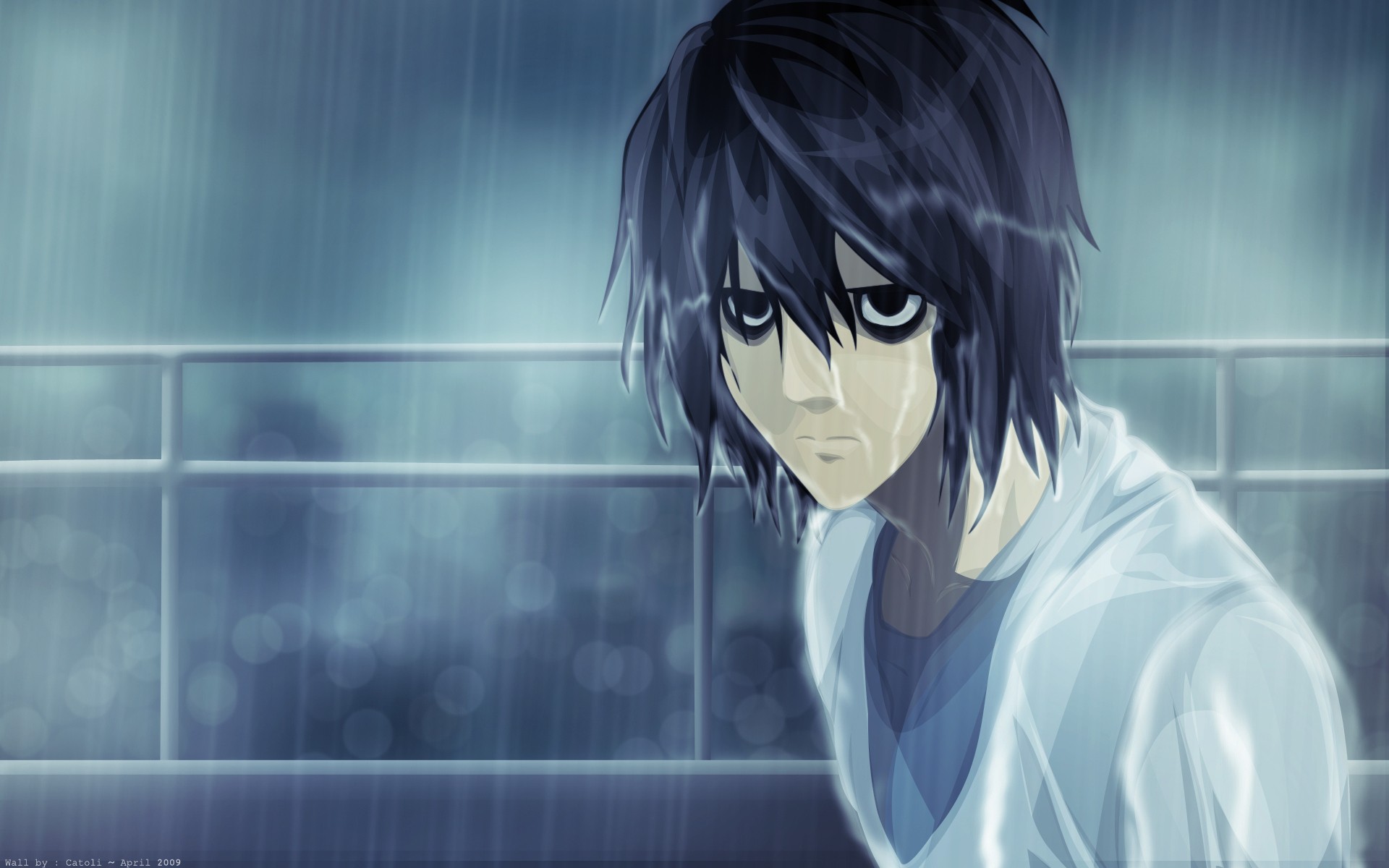 Death Note Lawliet L Anime Boys Rain Anime 1920x1200