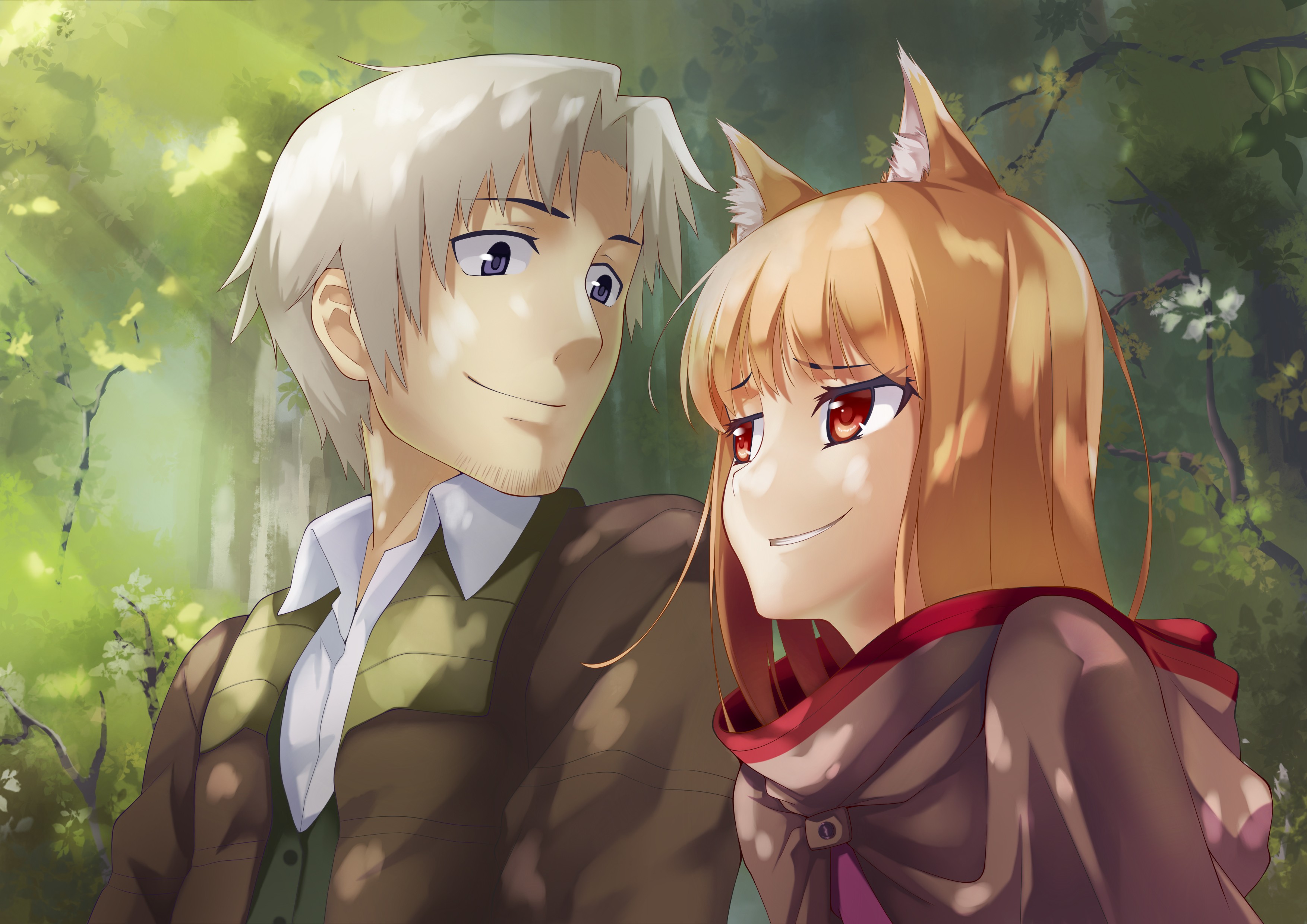 Anime Anime Girls Spice And Wolf Lawrence Craft Holo Spice And Wolf Animal Ears Red Eyes 3507x2480