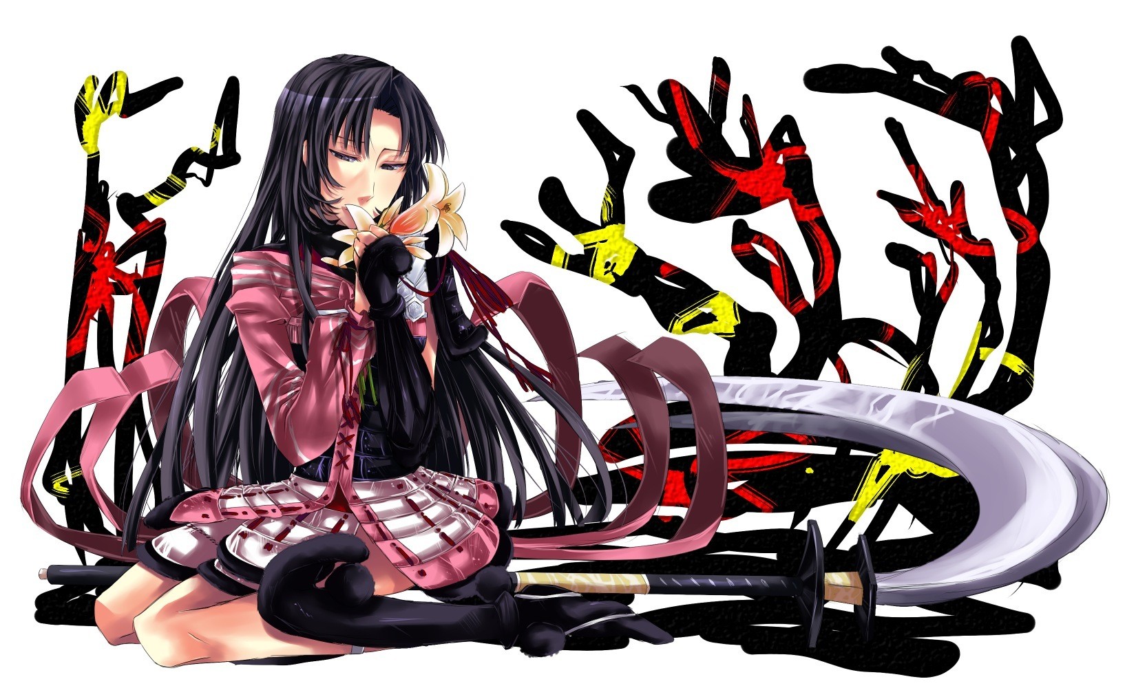 Anime Sengoku Basara Anime Girls Dark Hair Long Hair 1650x1000