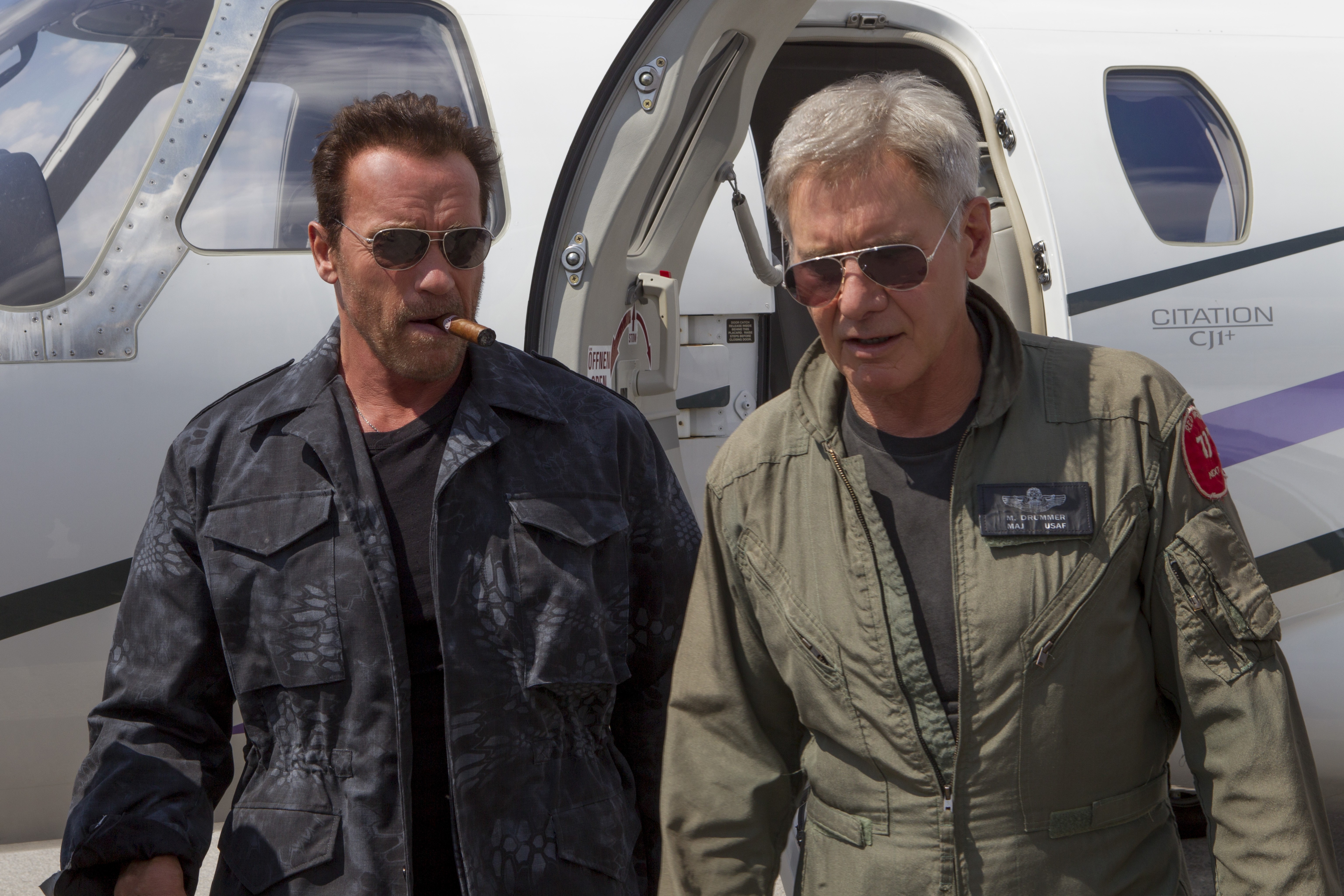 The Expendables 3 Harrison Ford Arnold Schwarzenegger Trench The Expendables Max Drummer 6144x4096