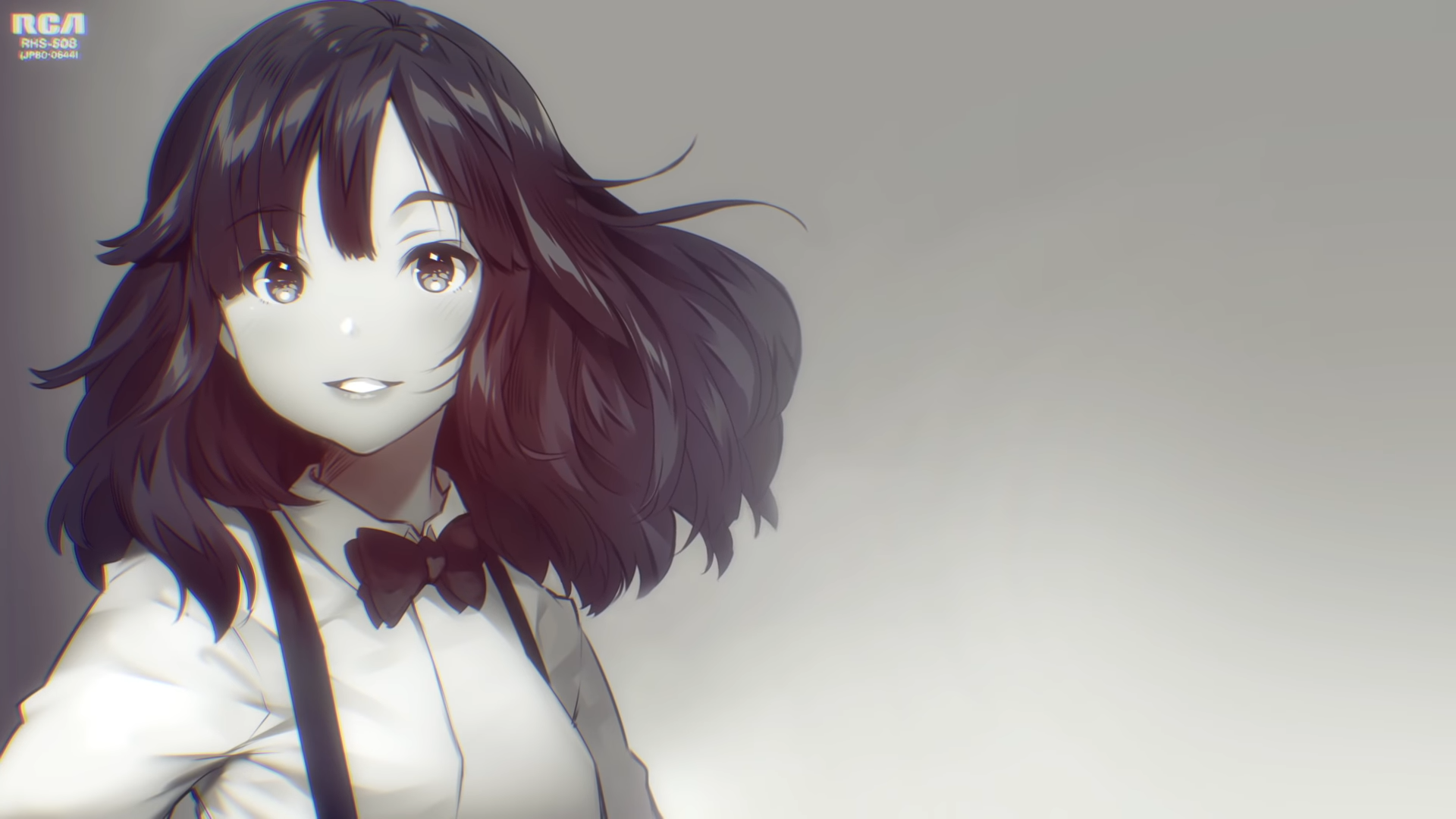 Anime Girls Anime Portrait Dark Hair Simple Background Plastic Love 1920x1080