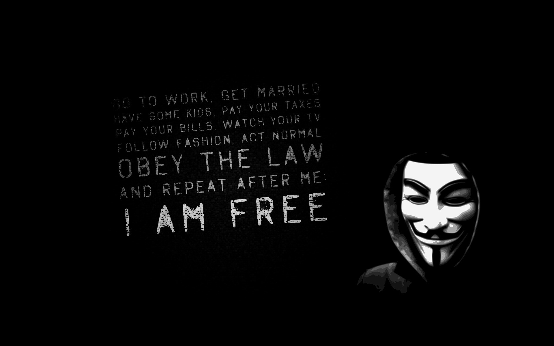 Guy Fawkes Mask Simple Background 1920x1200