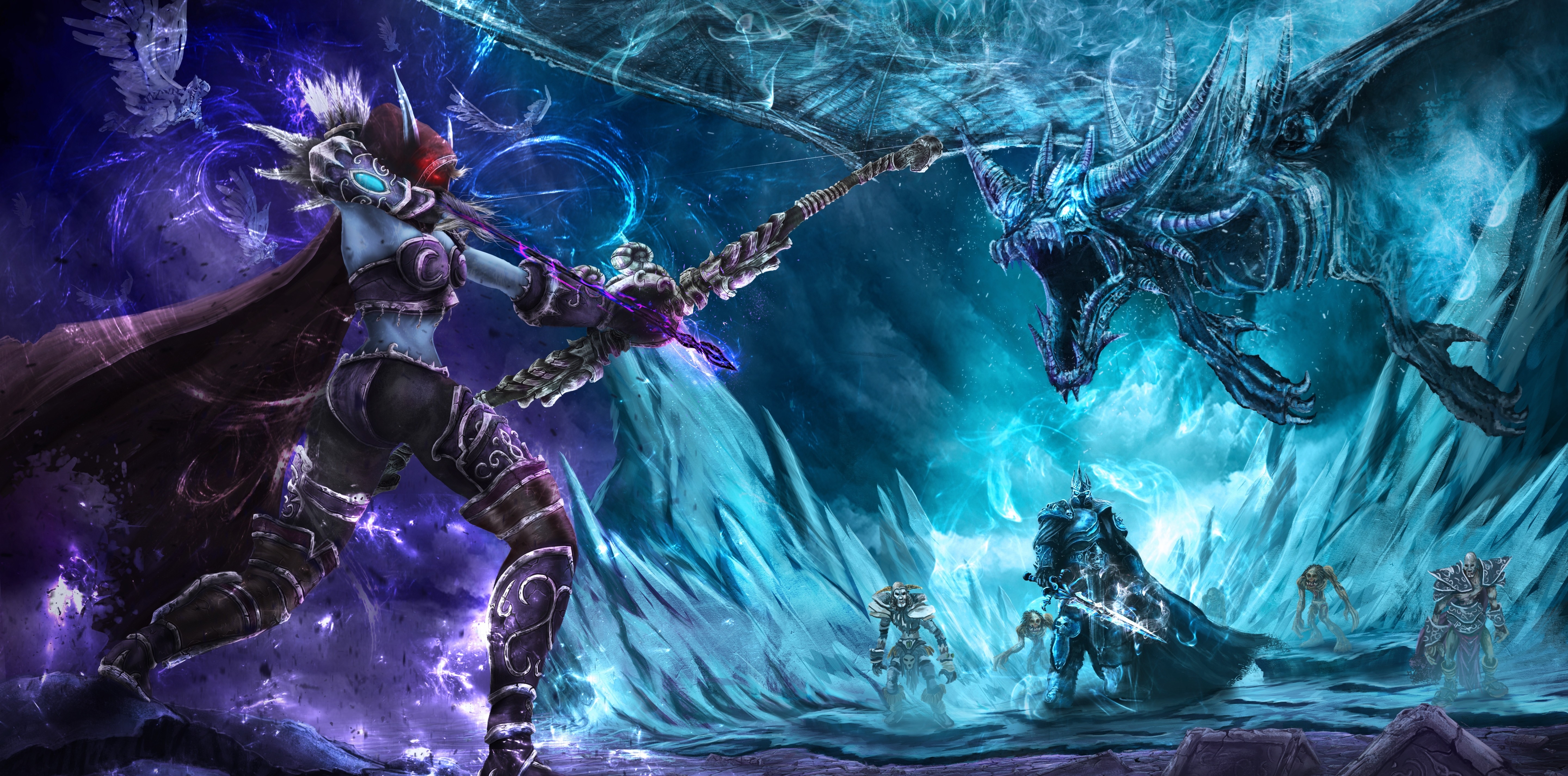 Heroes Of The Storm Lich King Sylvanas Windrunner World Of Warcraft World Of Warcraft Sylvanas Windr 5762x2852