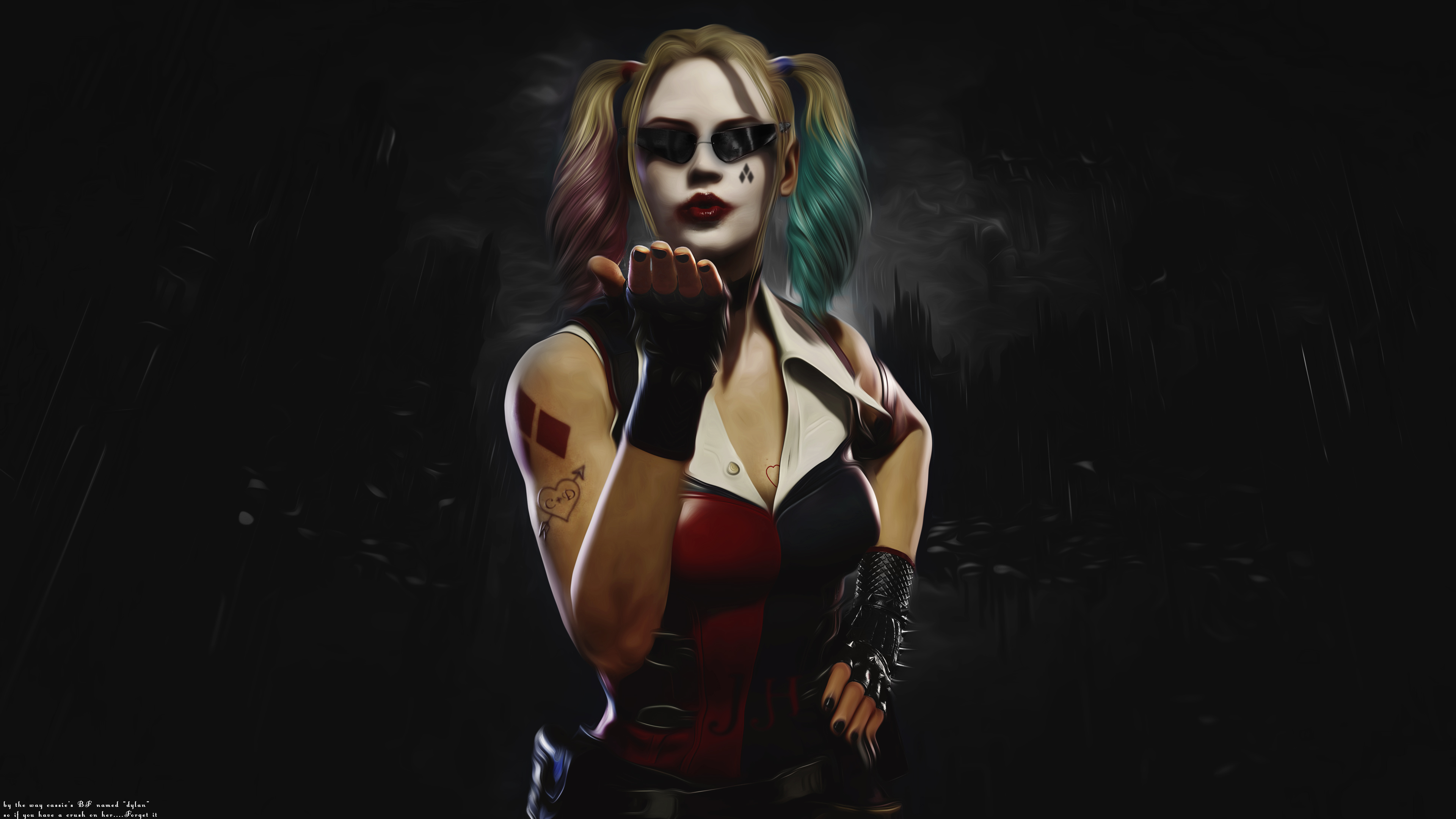 Cassie Cage Harley Quinn Oil Painting Mortal Kombat 11 Frontal View 3840x2160