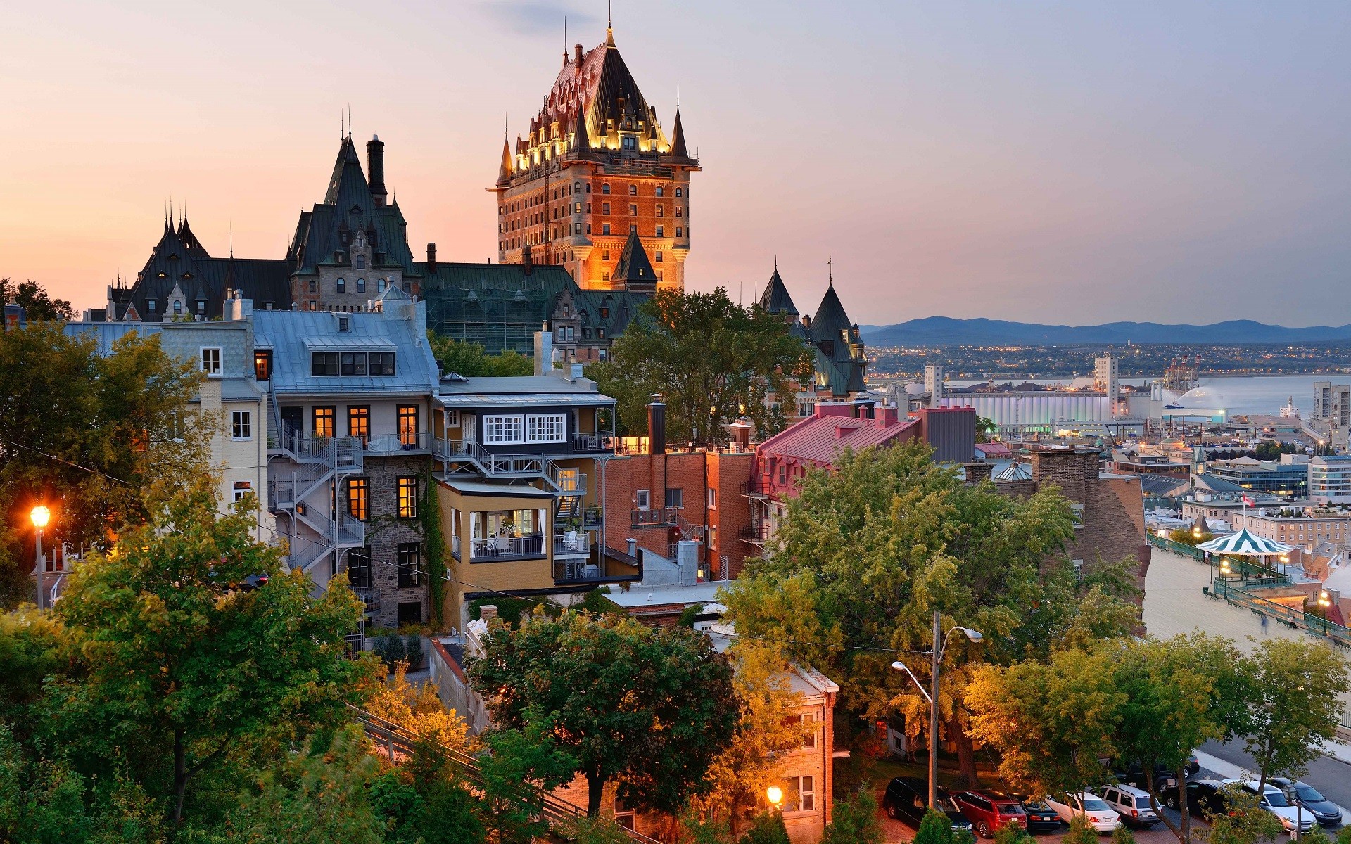 Quebec Canada City Trees Building 1920x1200