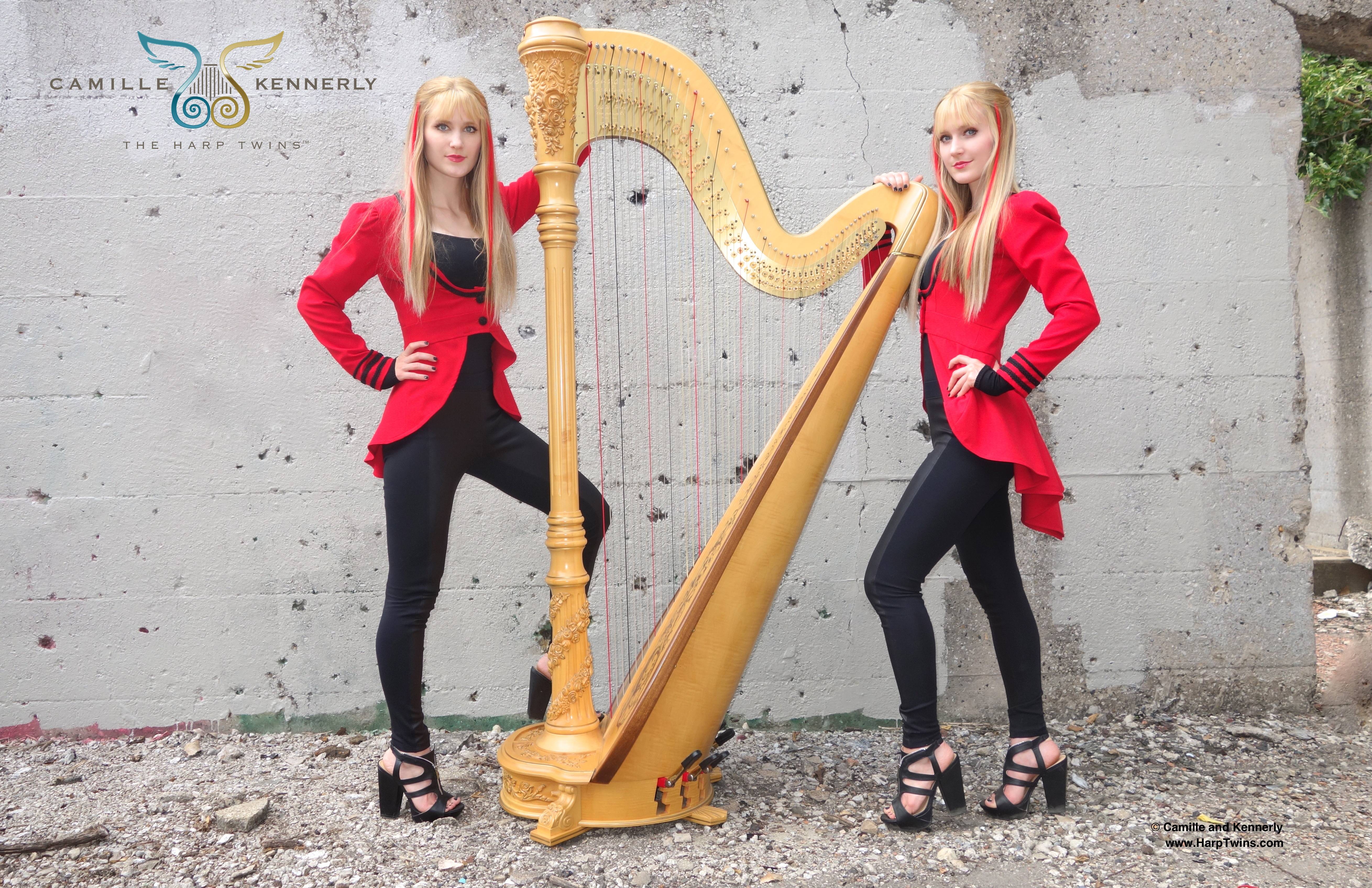Women Harp Harp Twins 5238x3389