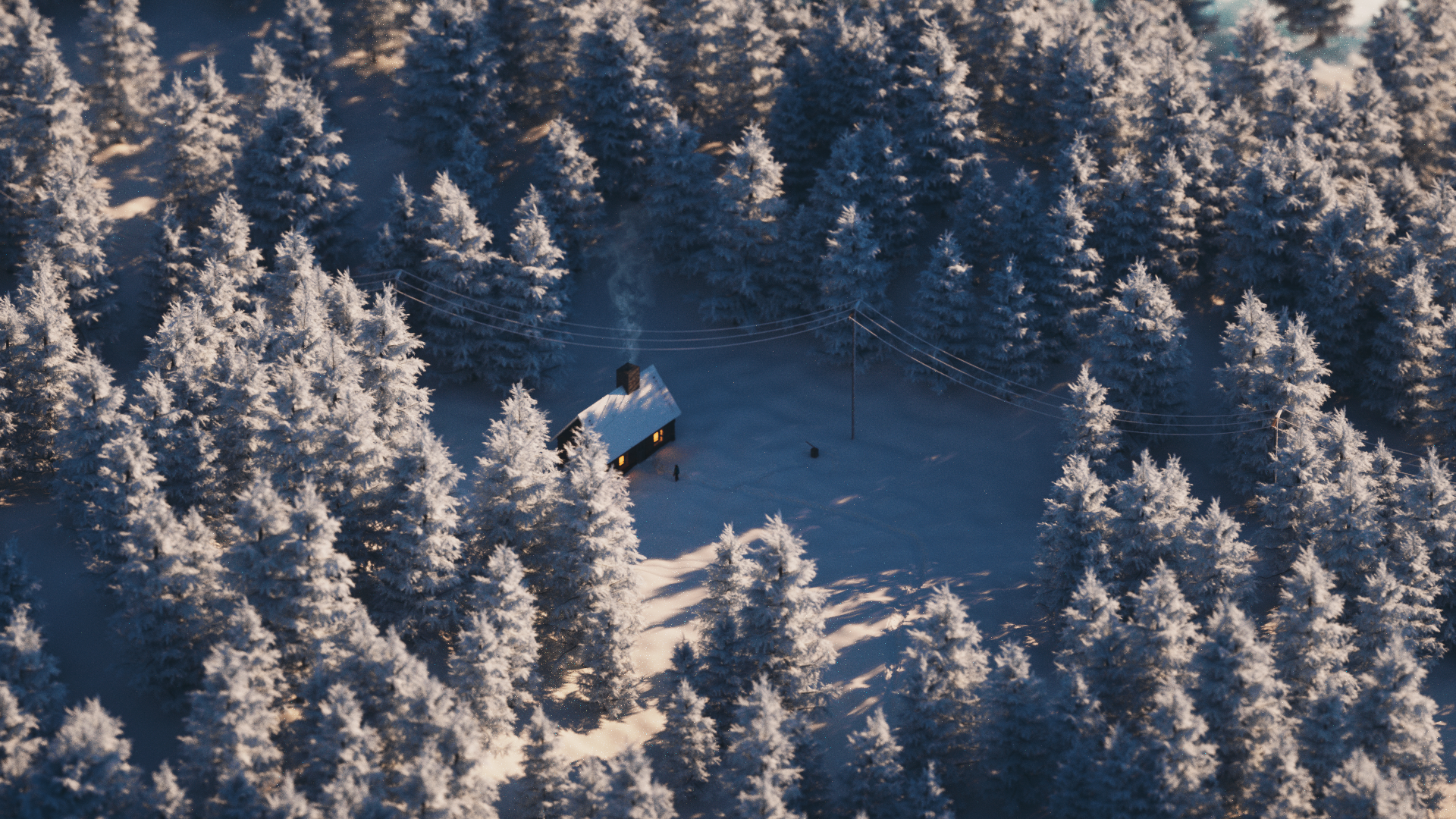 Cinema4D Landscape Winter Forest 1920x1080