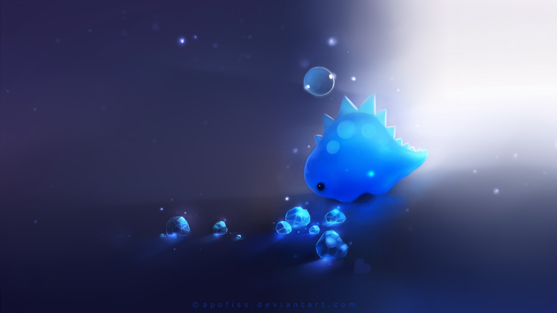 Apofiss Fantasy Art Bubbles Glowing Apofiss 1920x1080