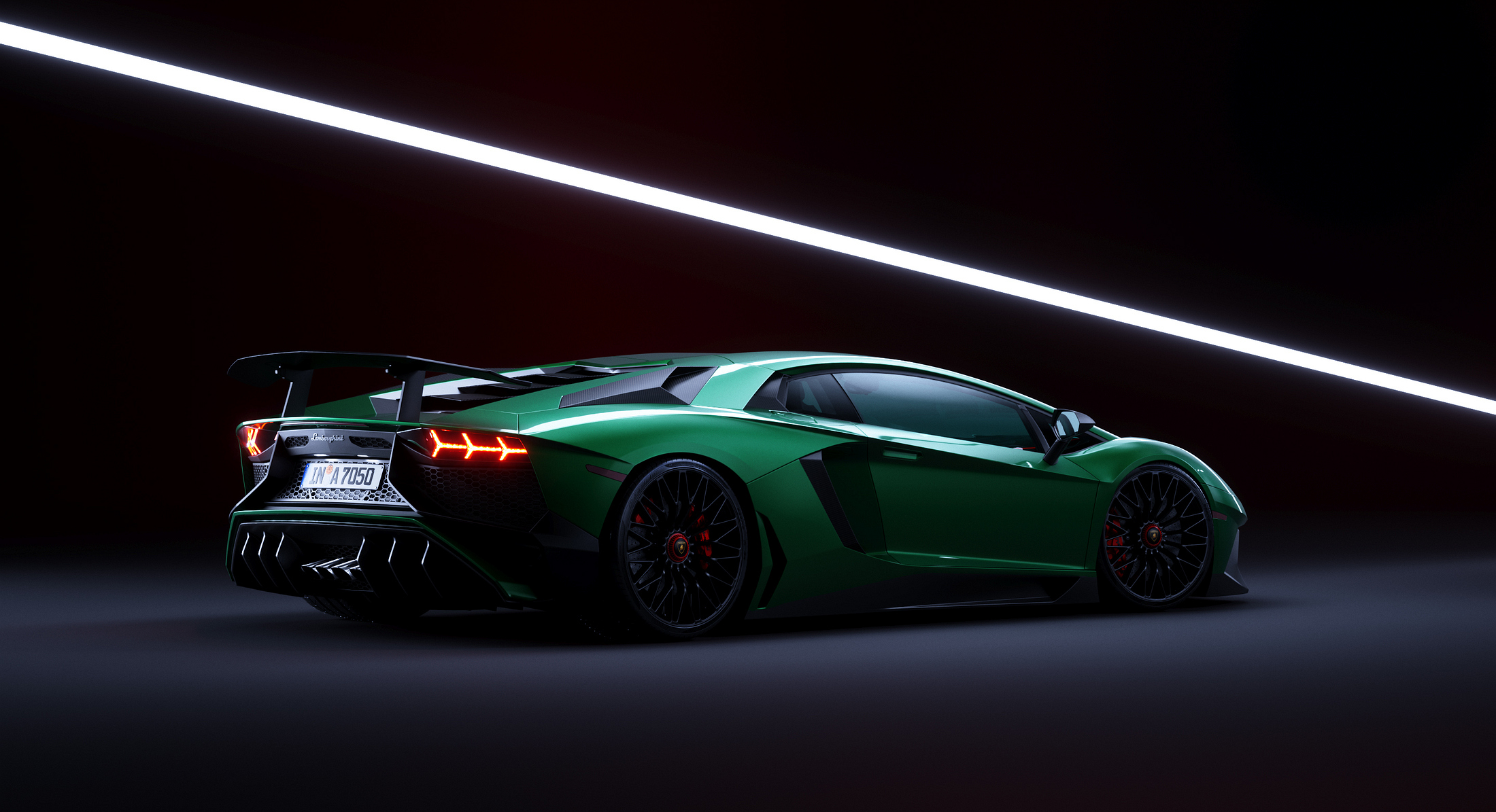 Lamborghini Car Luxury Cars Green Cars Dark CGi Digital Art Artwork Vehicle Neon Dark Background Per 2200x1195
